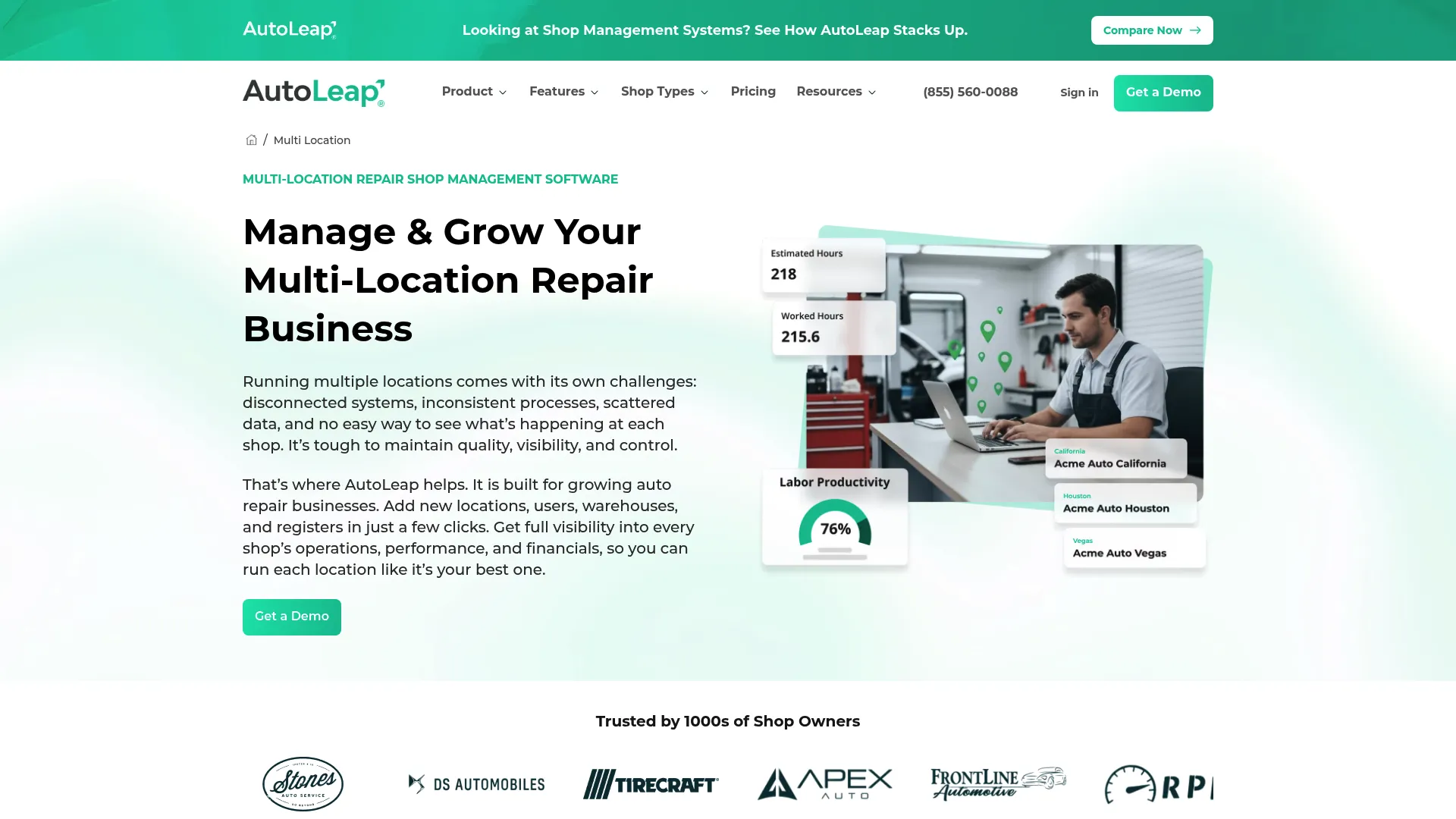 AutoLeap auto repair shop management interface