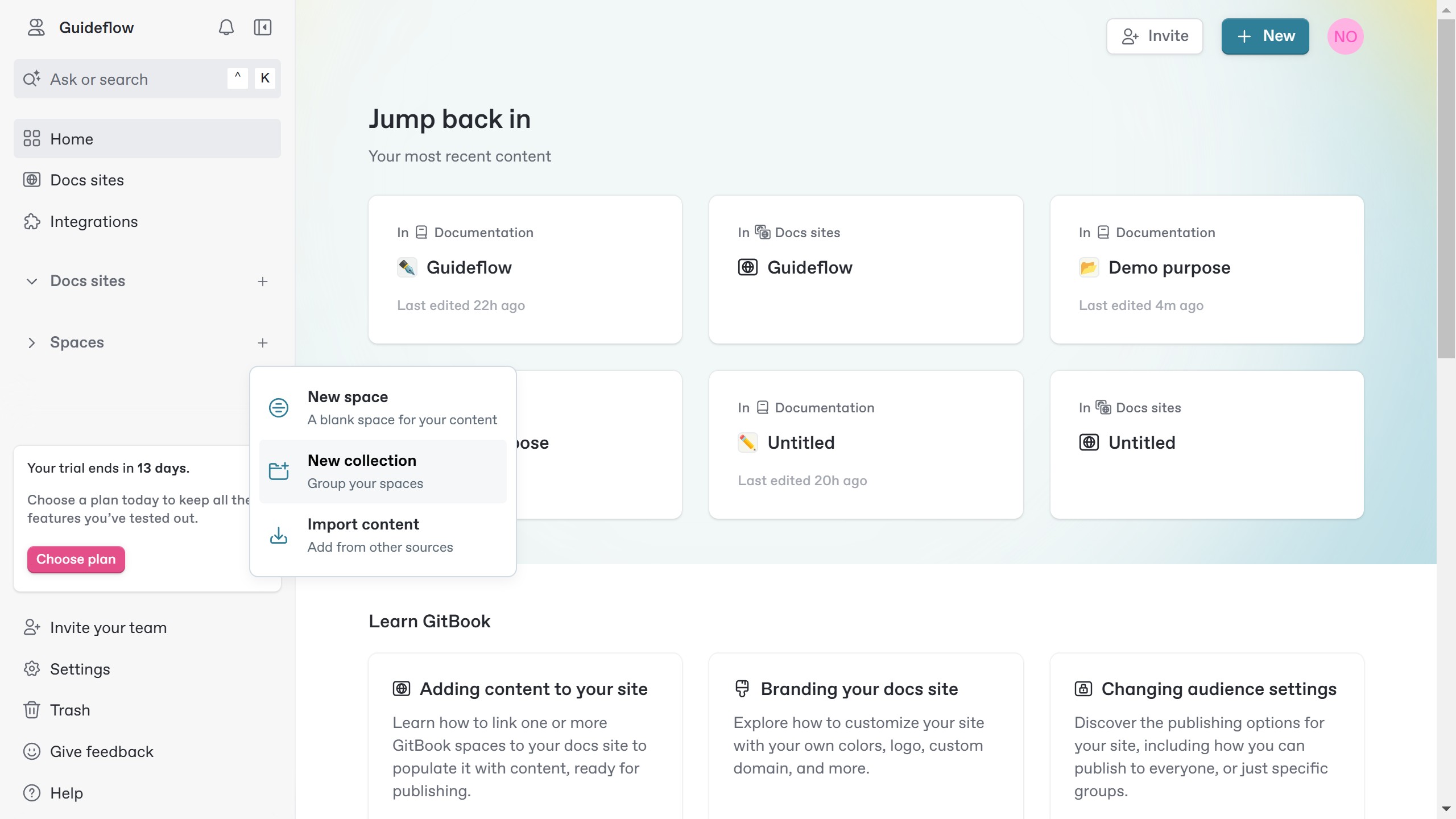 How to create nested collections in Gitbook