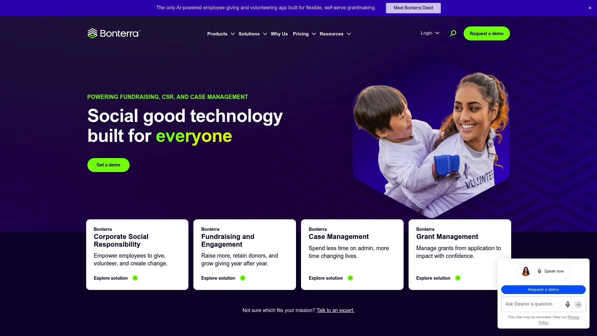Bonterra social good software product page