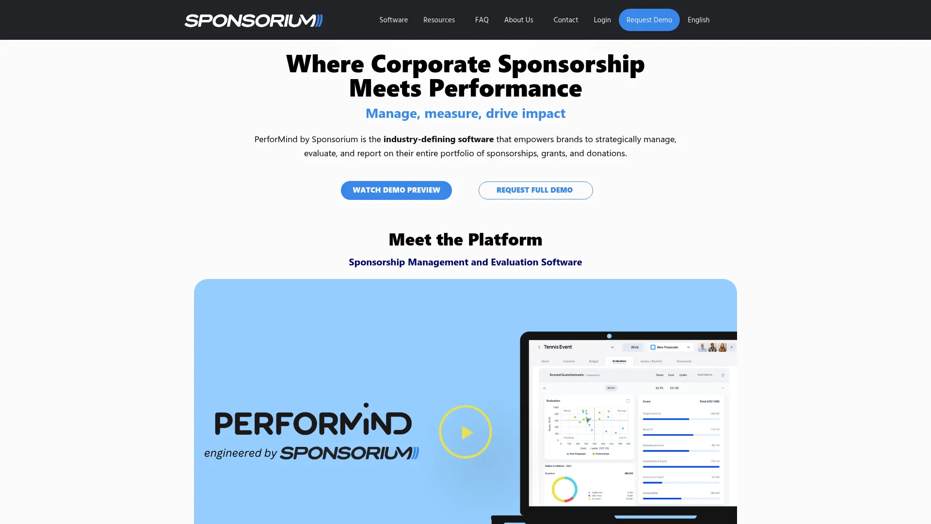 Sponsorium sponsorship management software homepage