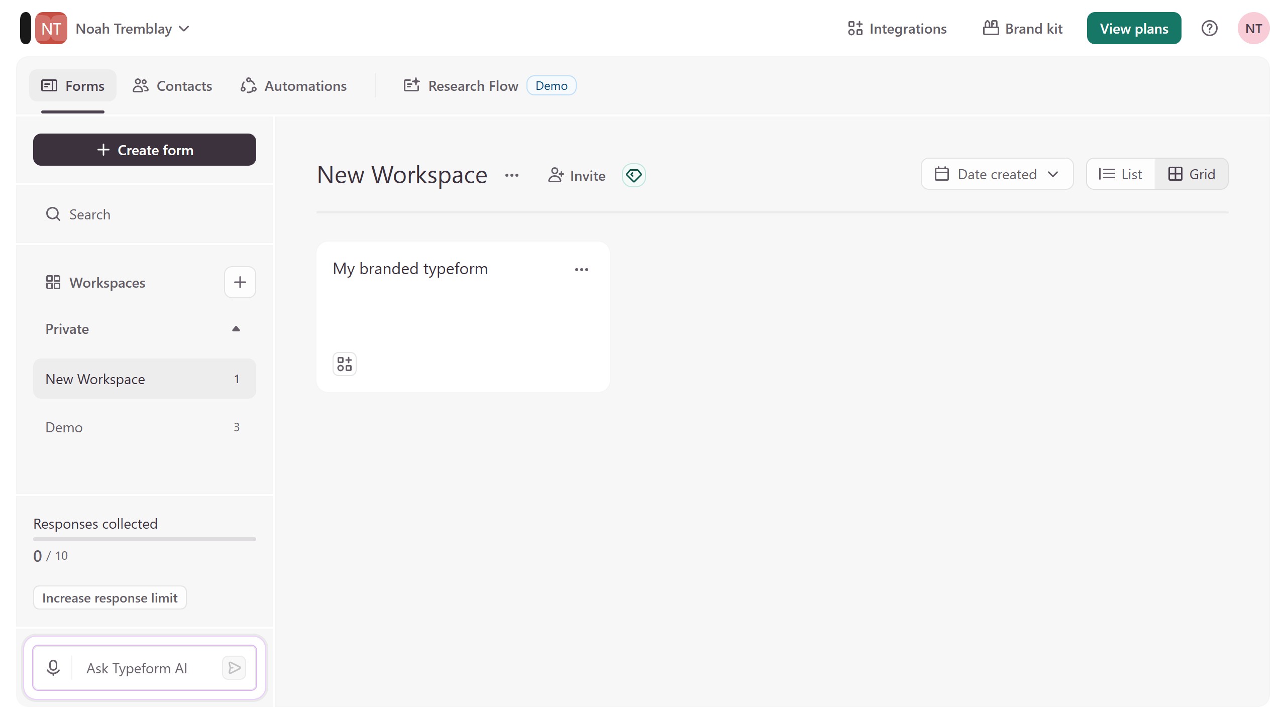 How to add a Date content to an existing typeform in Typeform