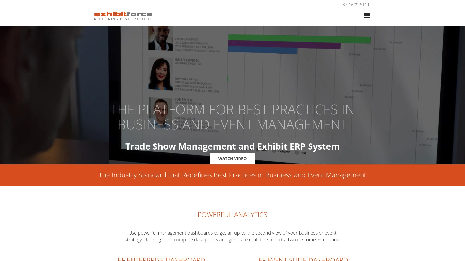 ExhibitForce trade show and exhibit management software homepage
