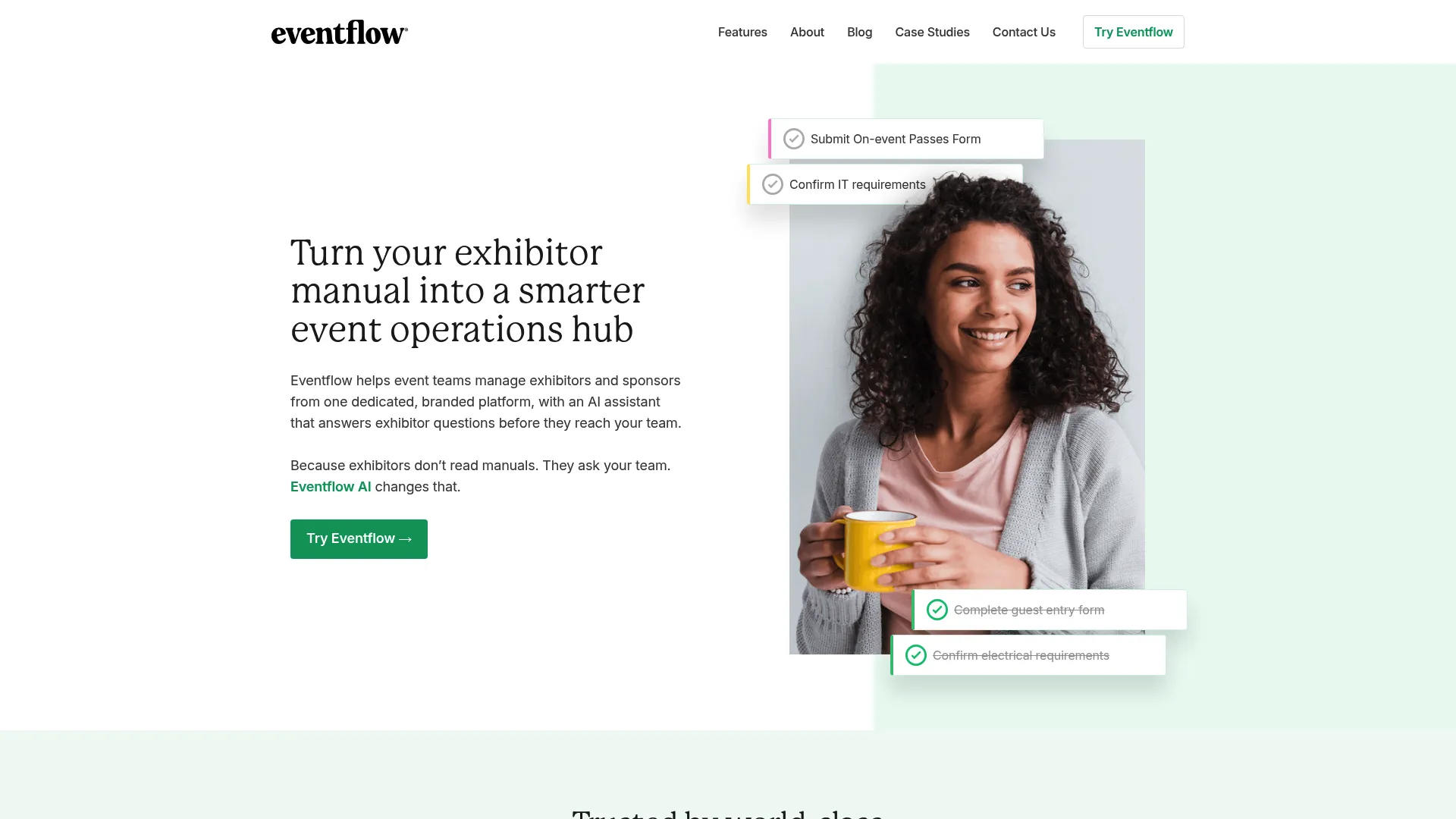Eventflow exhibitor and sponsor management software homepage