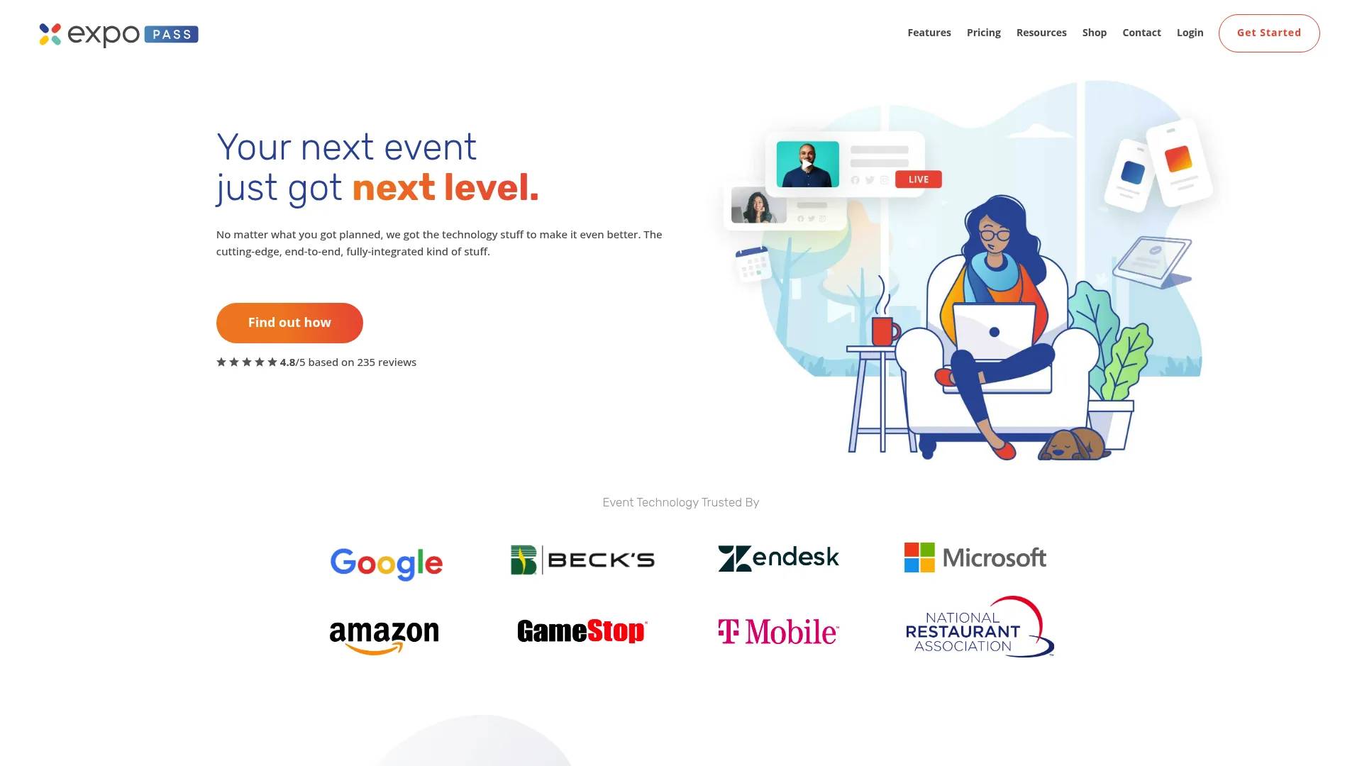Expo Pass event technology and lead retrieval platform homepage