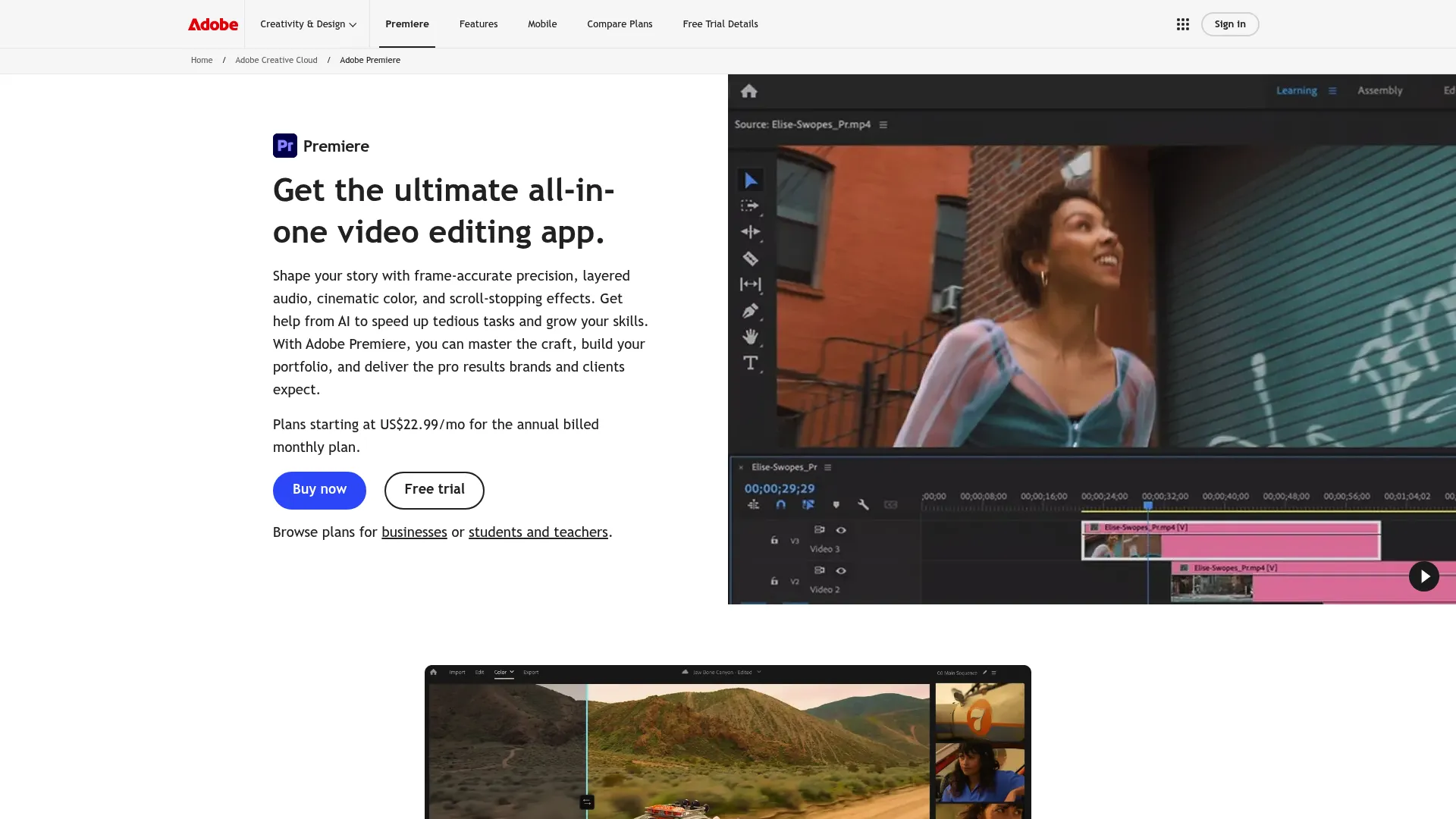 Adobe Premiere Pro editing timeline with captions