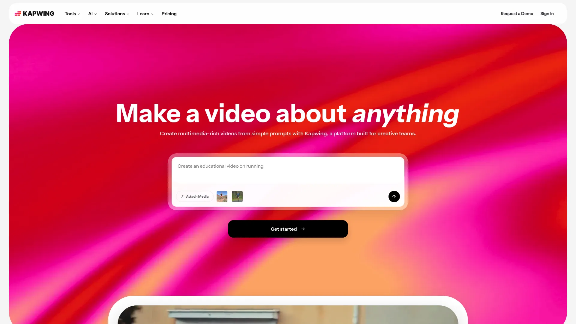 Kapwing browser-based video editor with subtitle tools