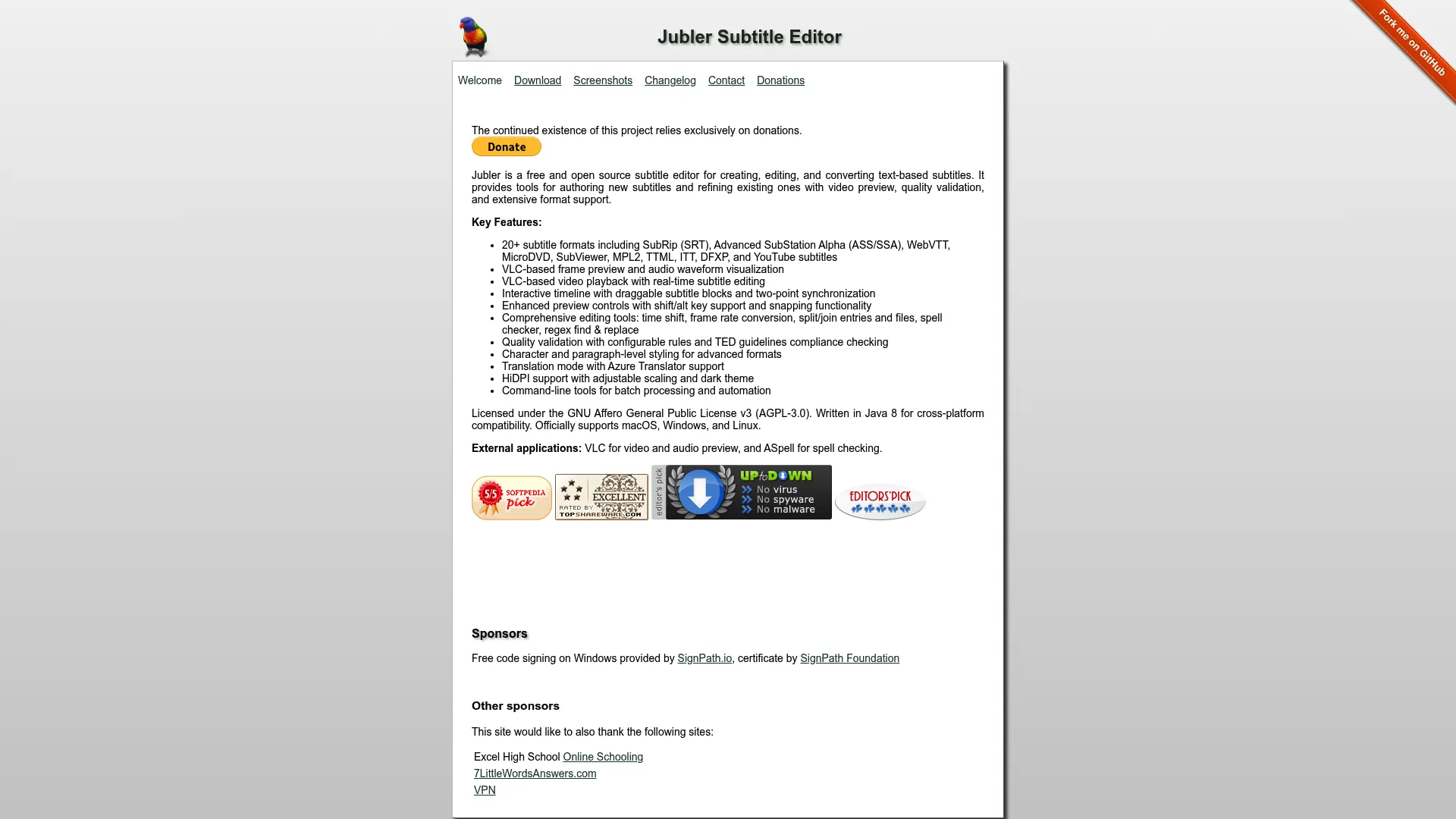 Jubler subtitle editor showing subtitle list and preview