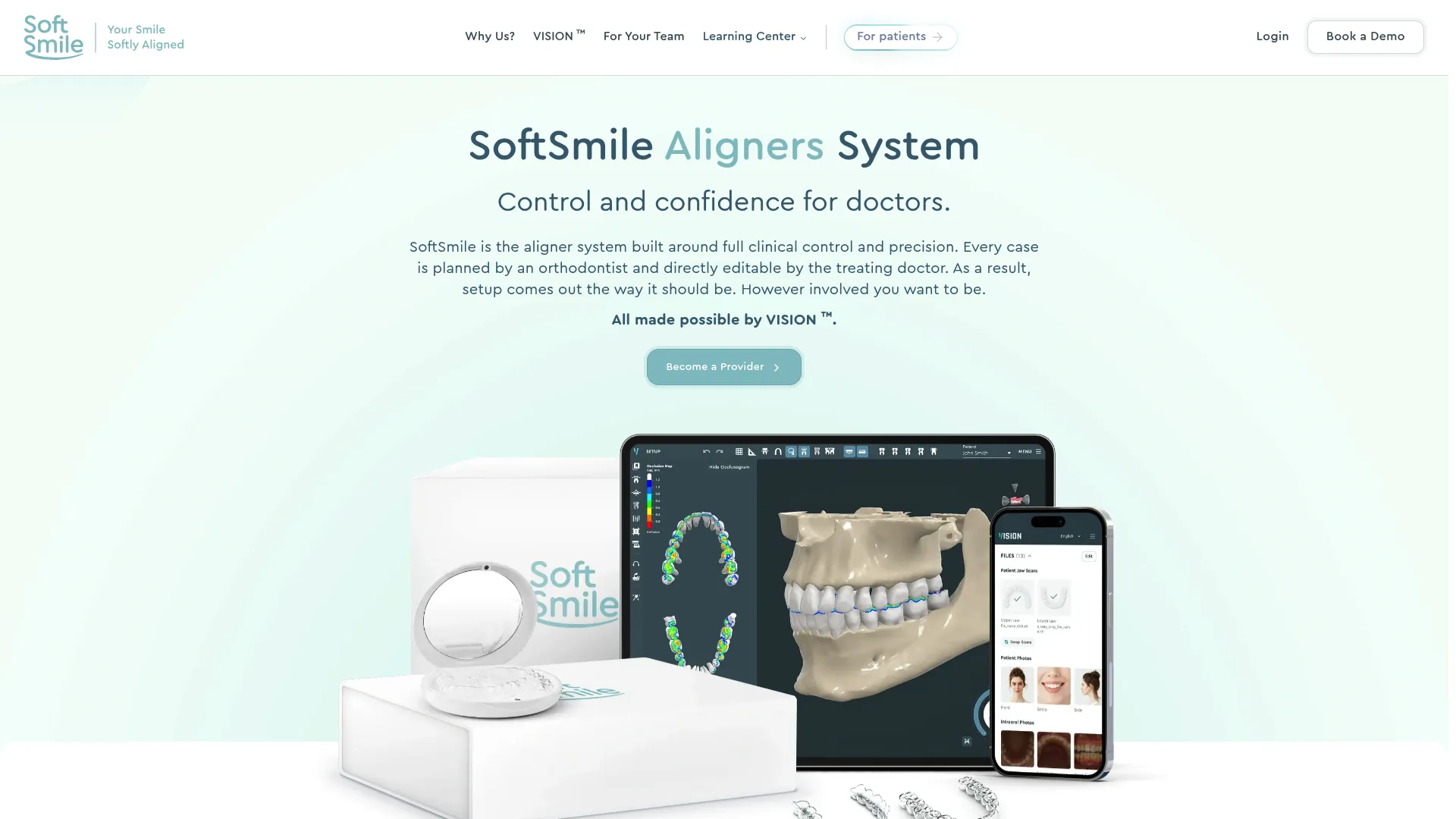 SoftSmile AI orthodontic treatment planning software homepage