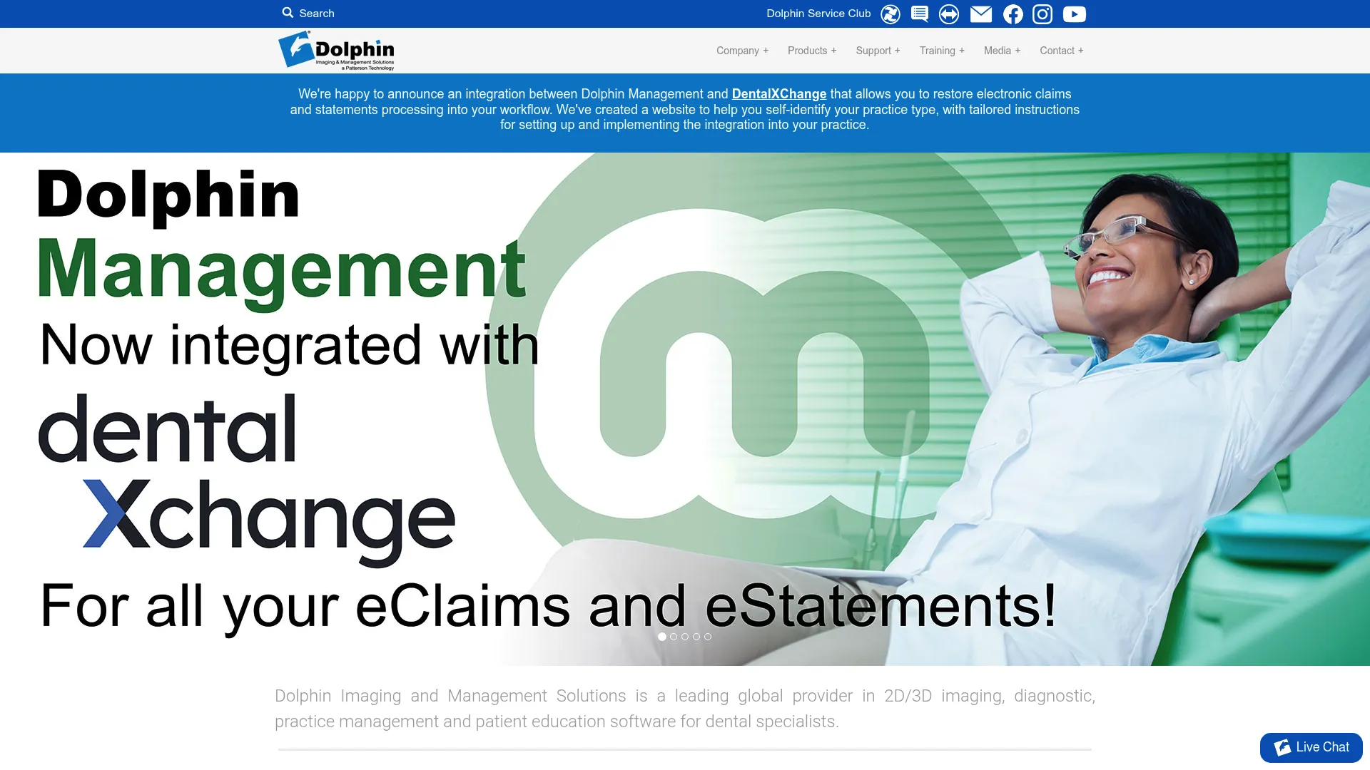 Dolphin orthodontic imaging and management software homepage