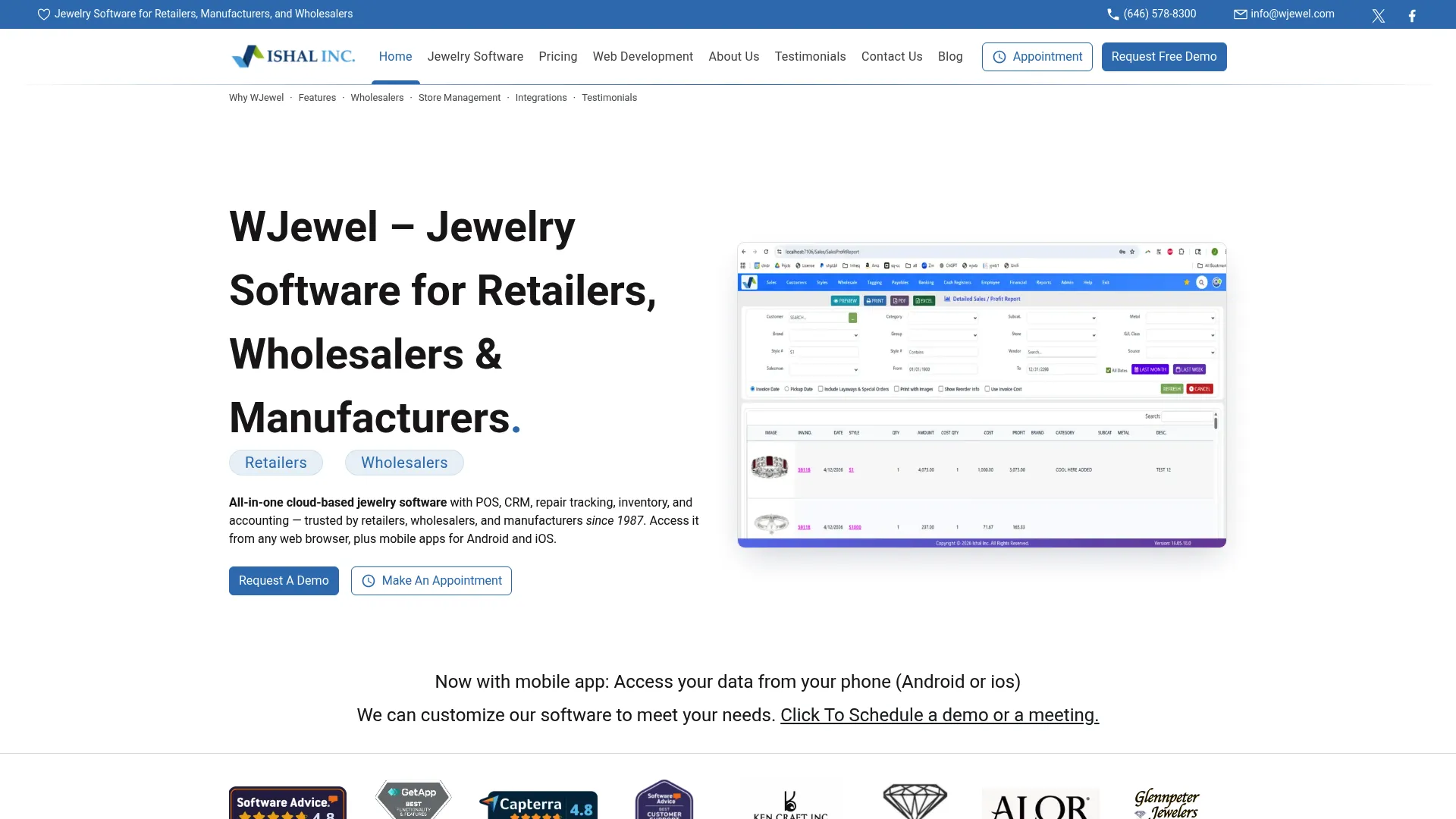 WJewel jewelry POS and business software homepage