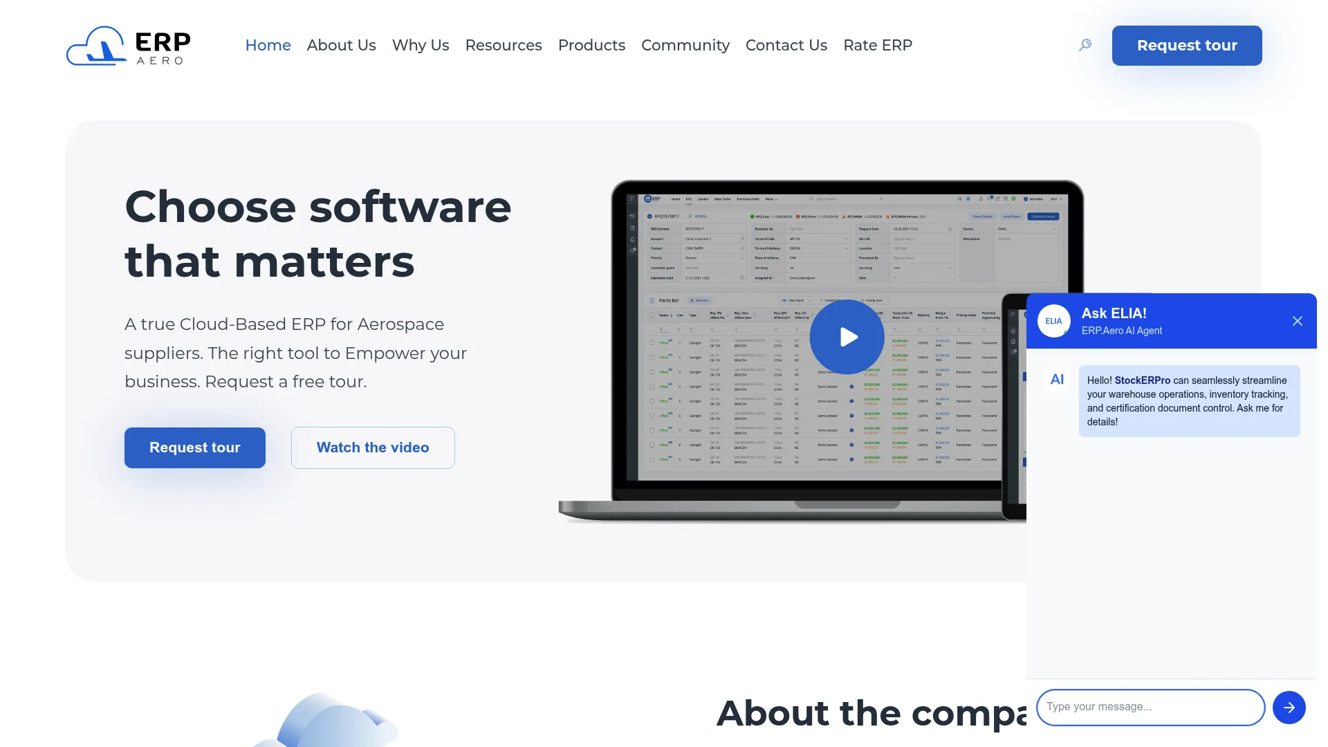 ERP.AERO product page