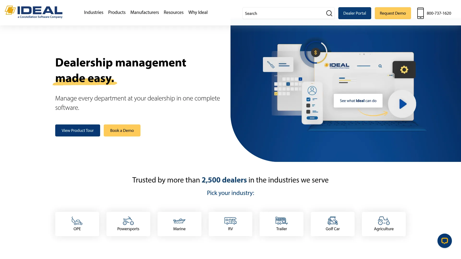 Ideal Computer Systems dealer management software homepage