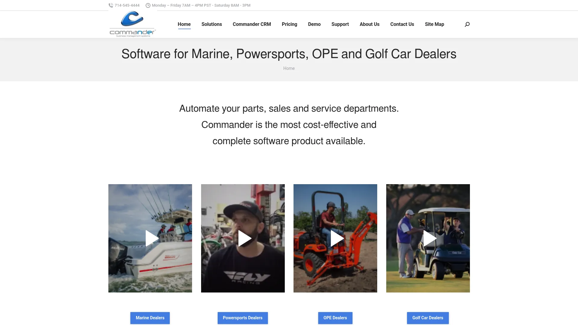 Commander dealer management software homepage