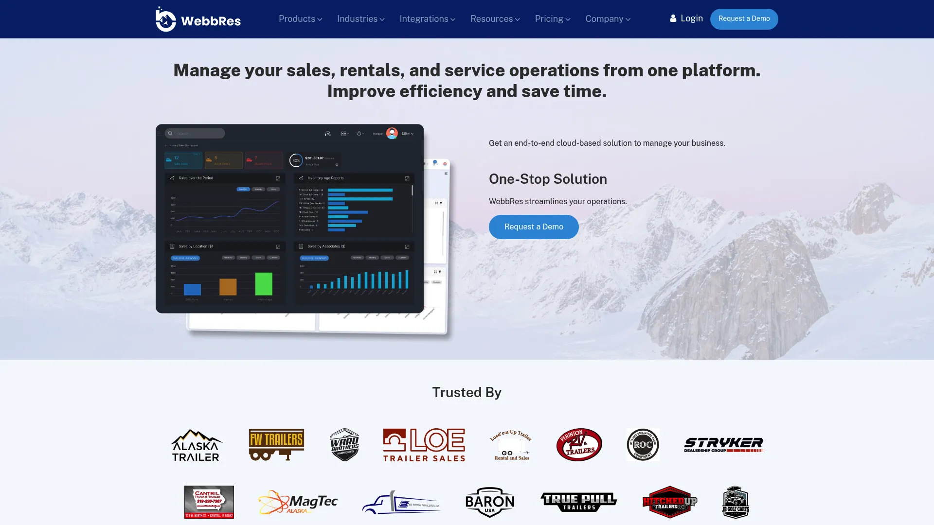 WebbRes business management software homepage