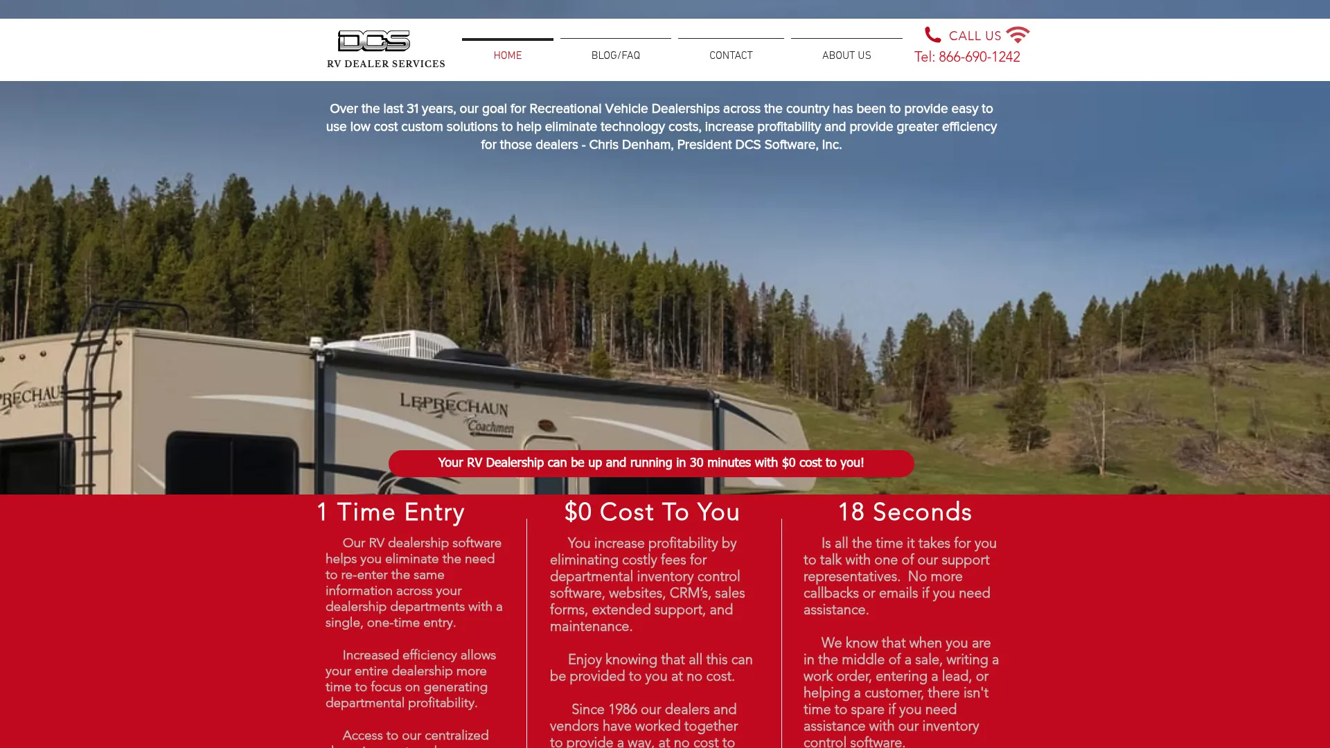 DCS Inc. RV dealer management software homepage
