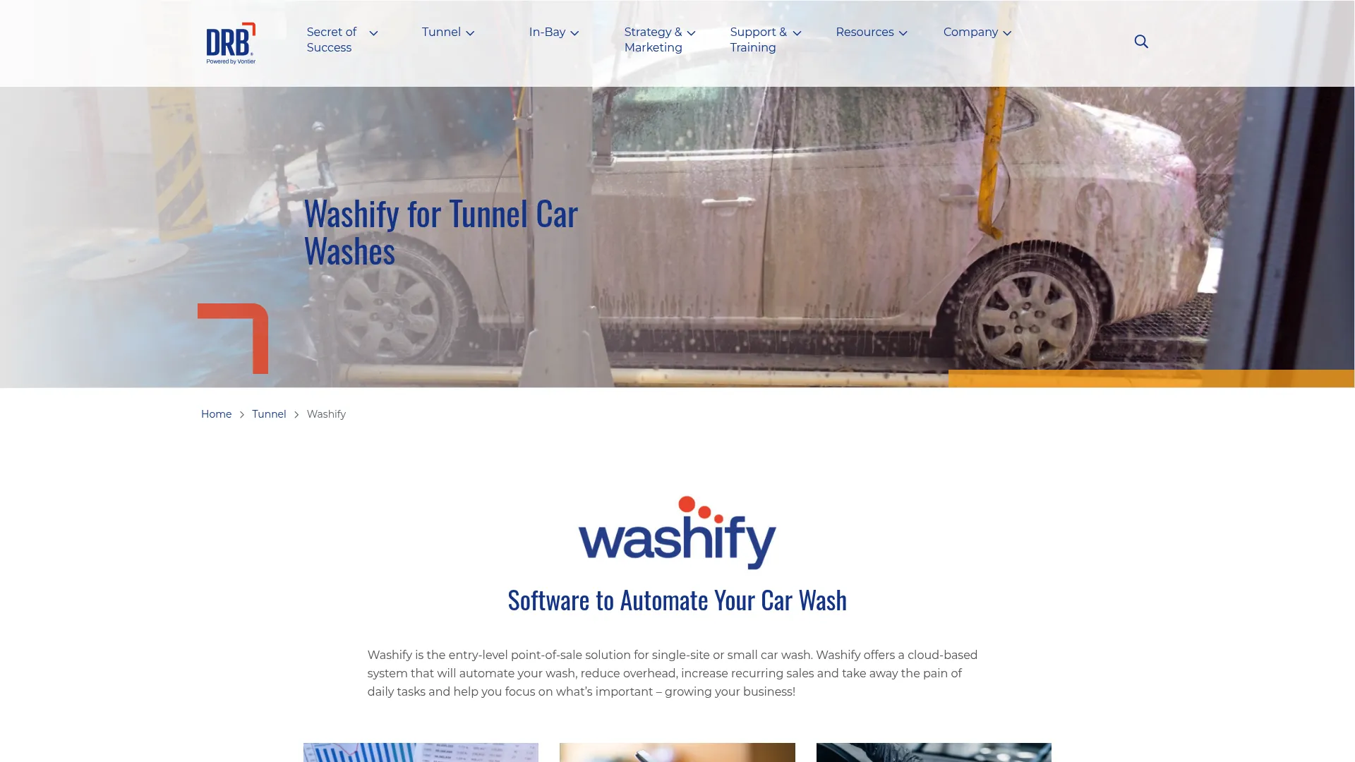Washify car wash POS software homepage