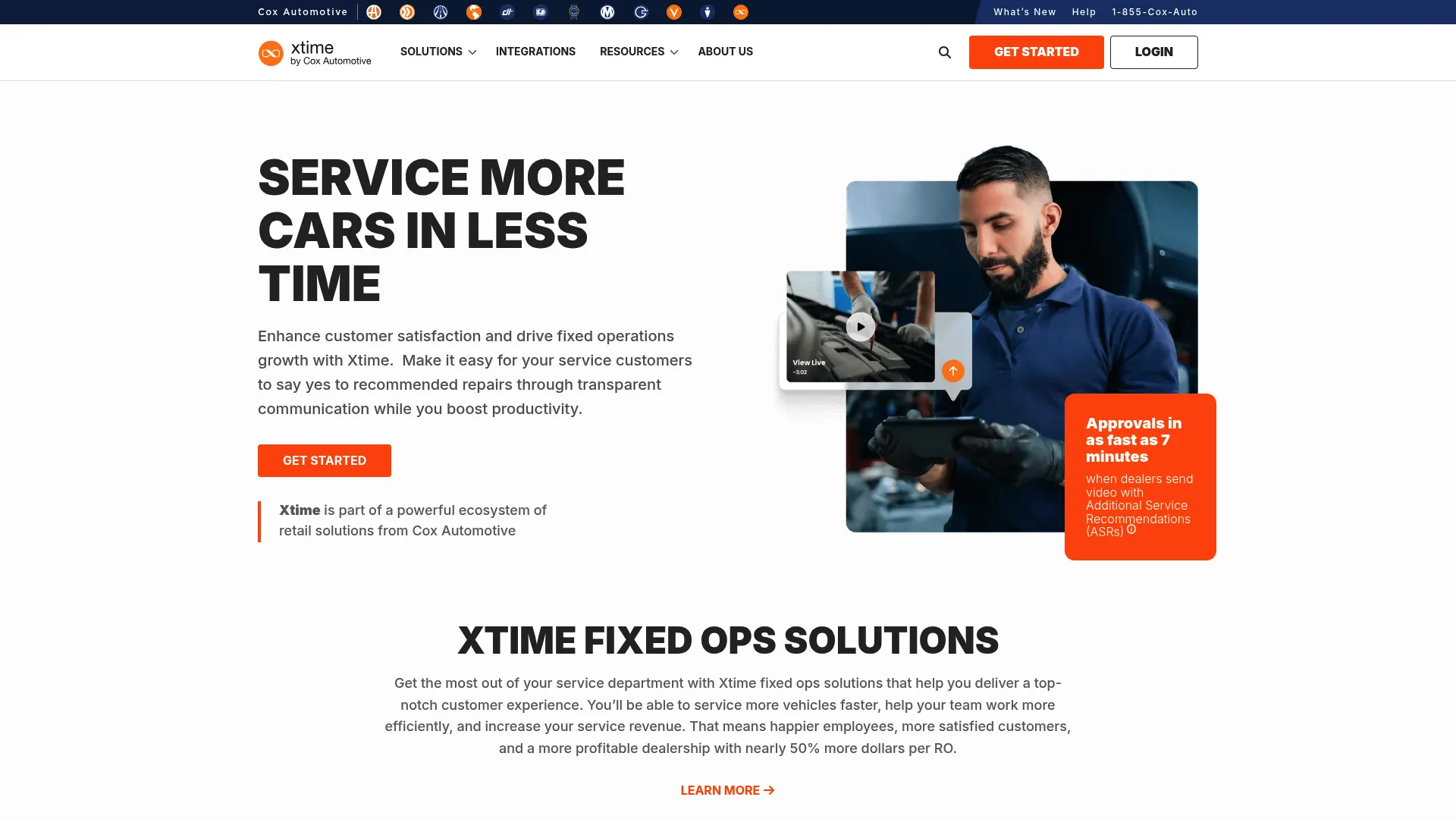 Xtime service-lane operations software homepage