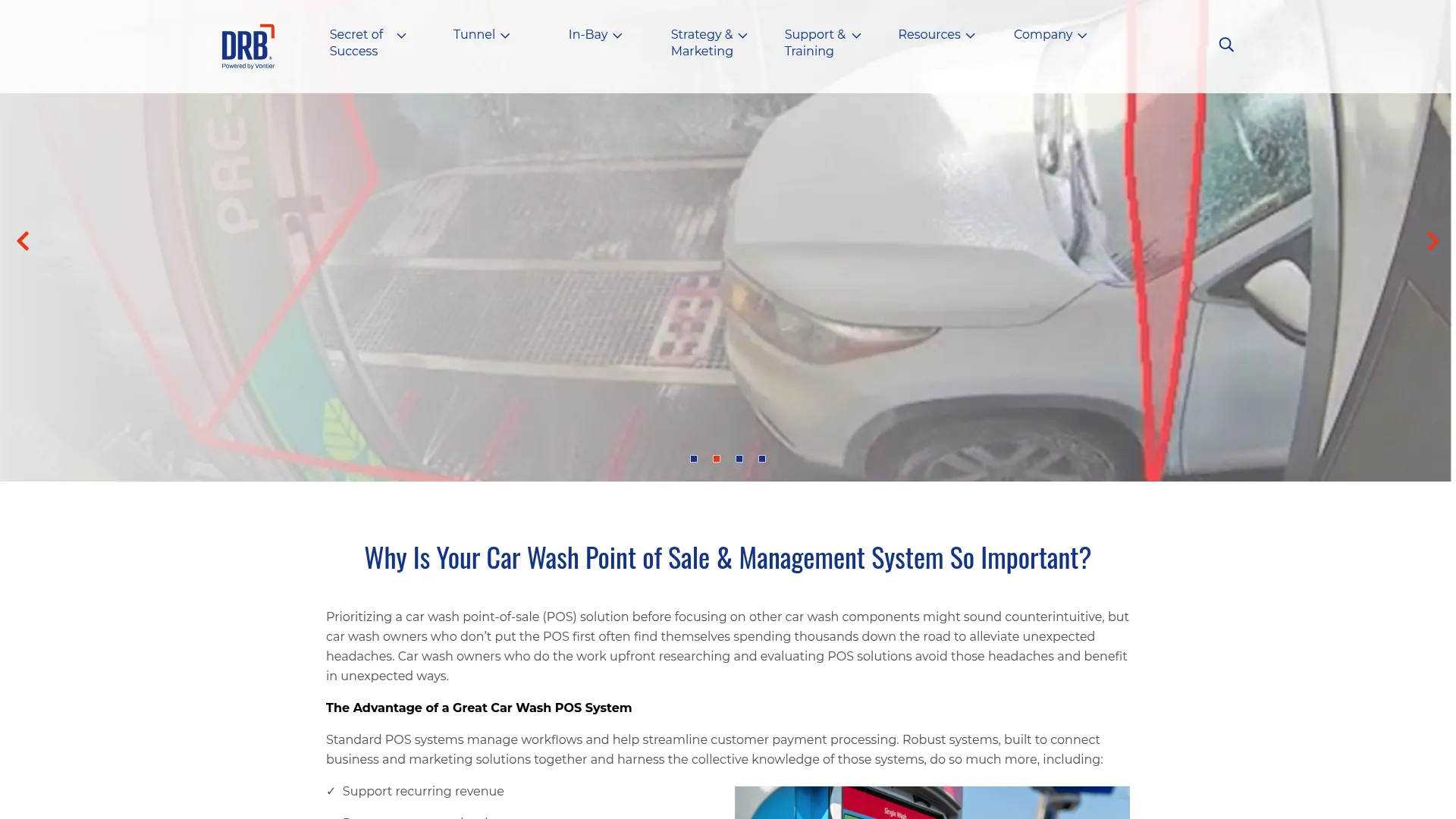 DRB car wash POS and tunnel management homepage