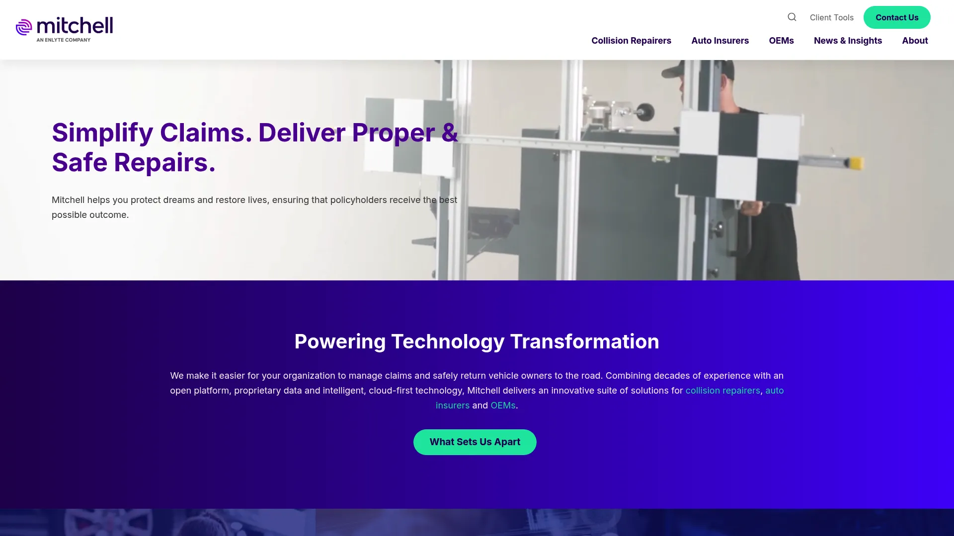 Mitchell RepairCenter collision repair shop management software homepage
