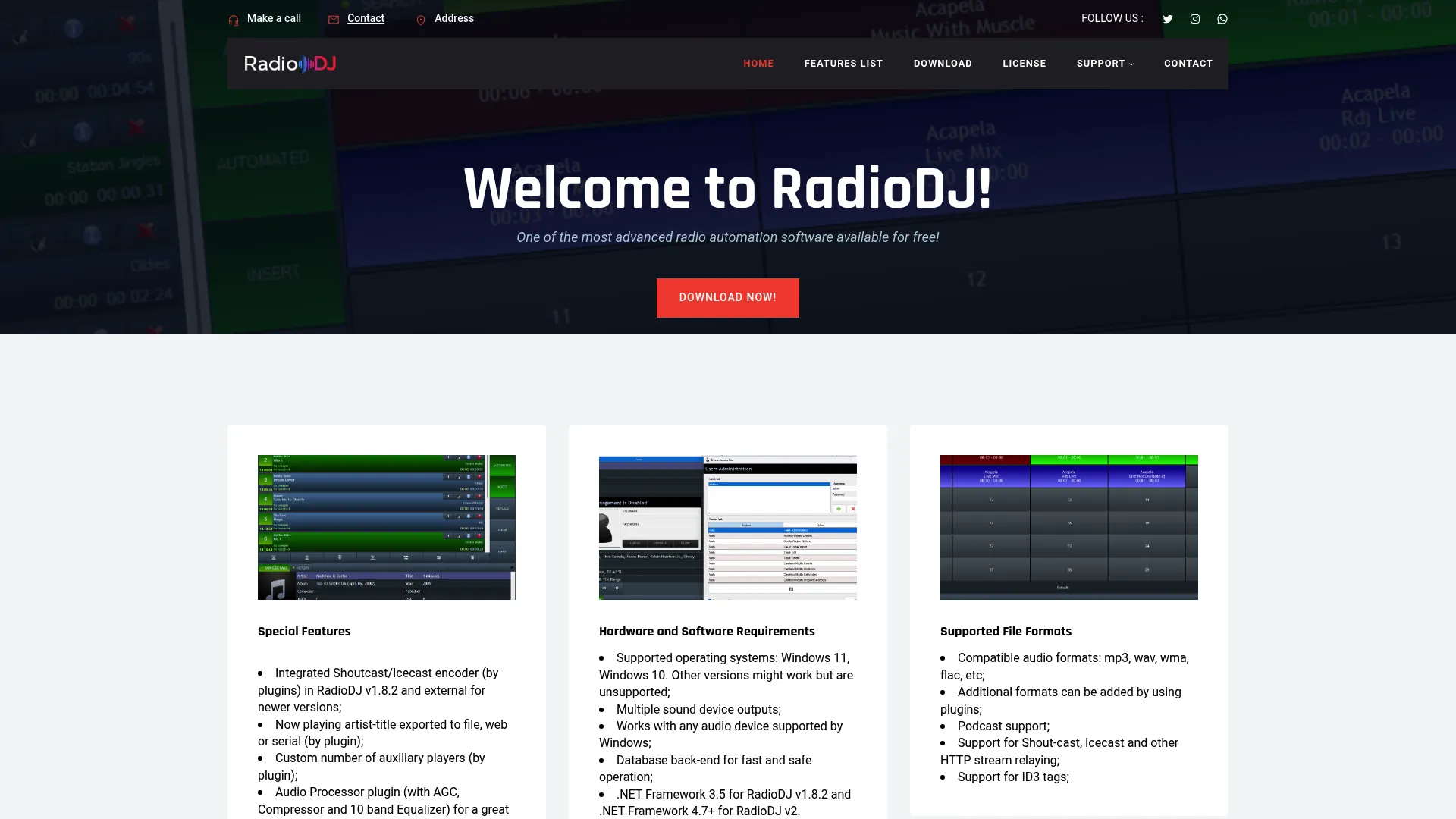 RadioDJ radio automation software homepage