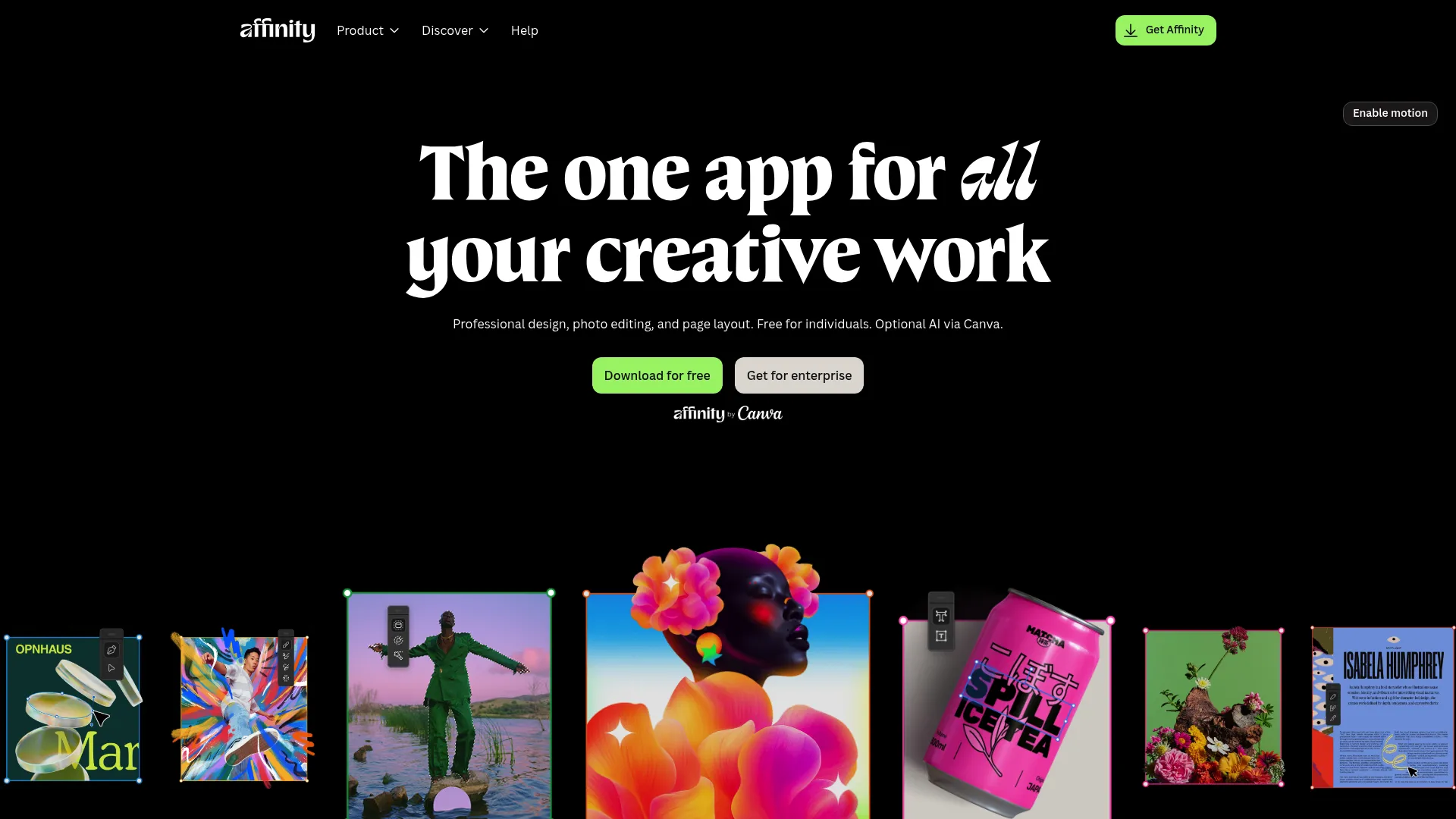 Affinity design and layout software