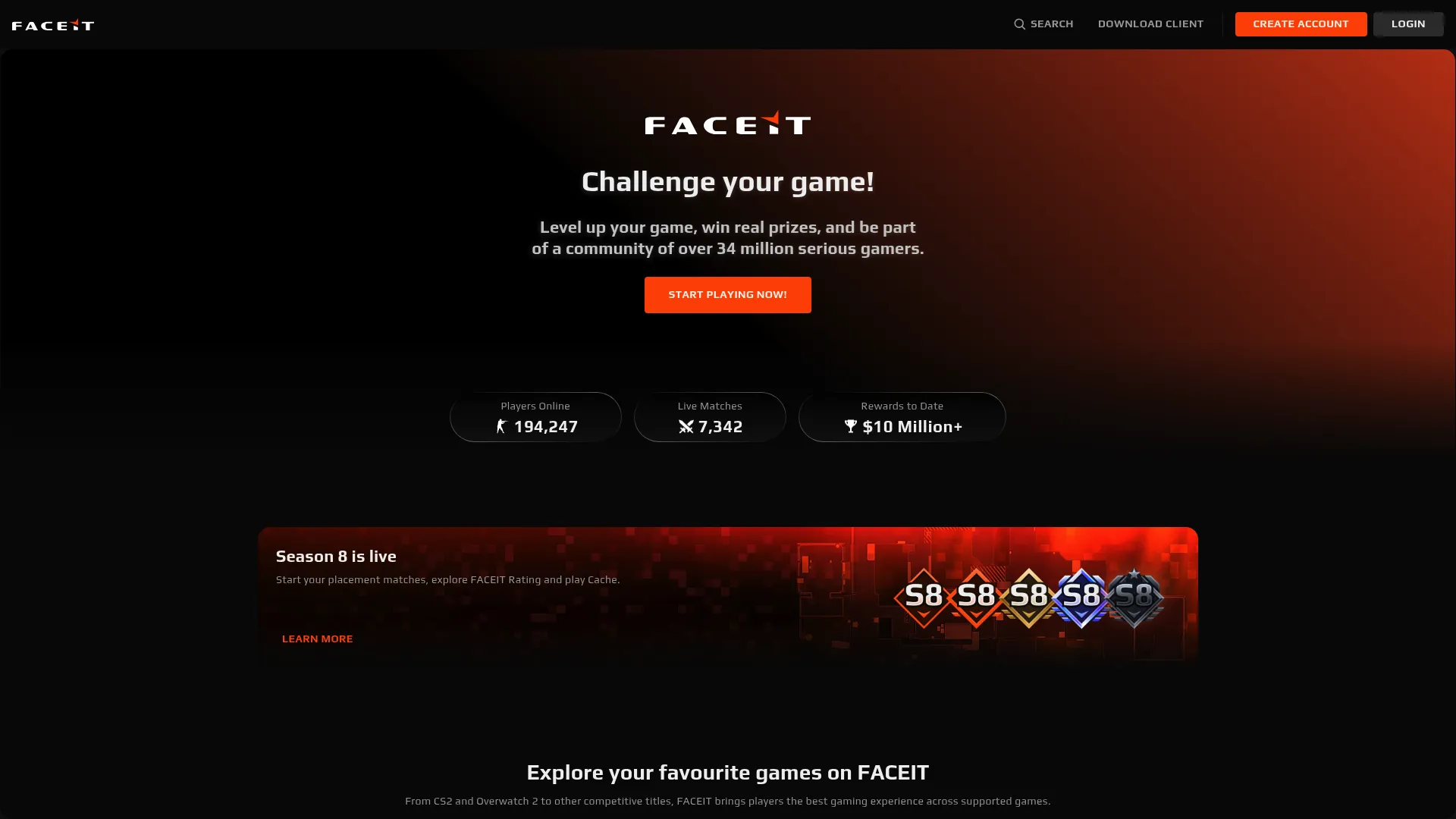 FACEIT competitive gaming and matchmaking platform