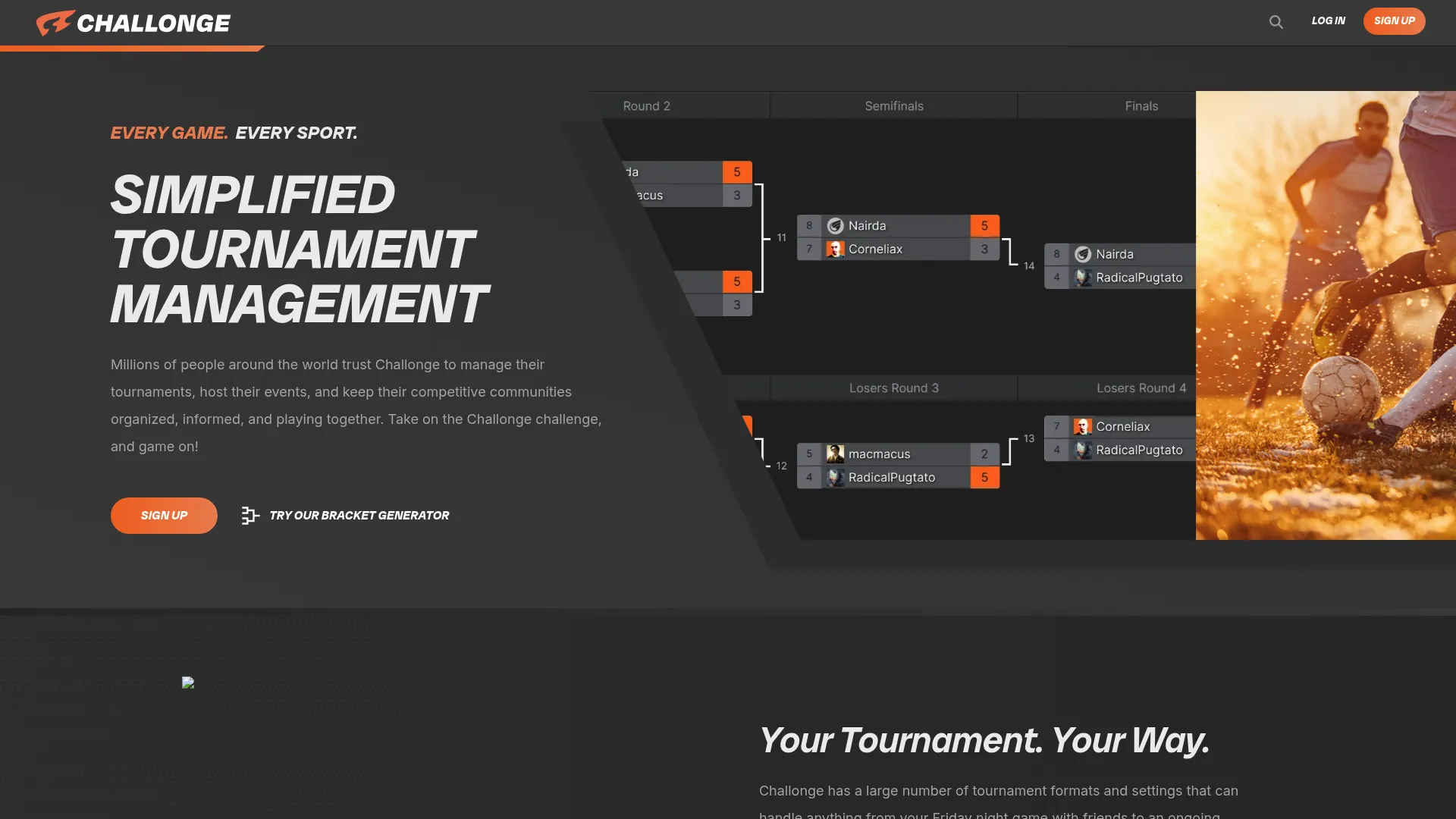 Challonge bracket and tournament management
