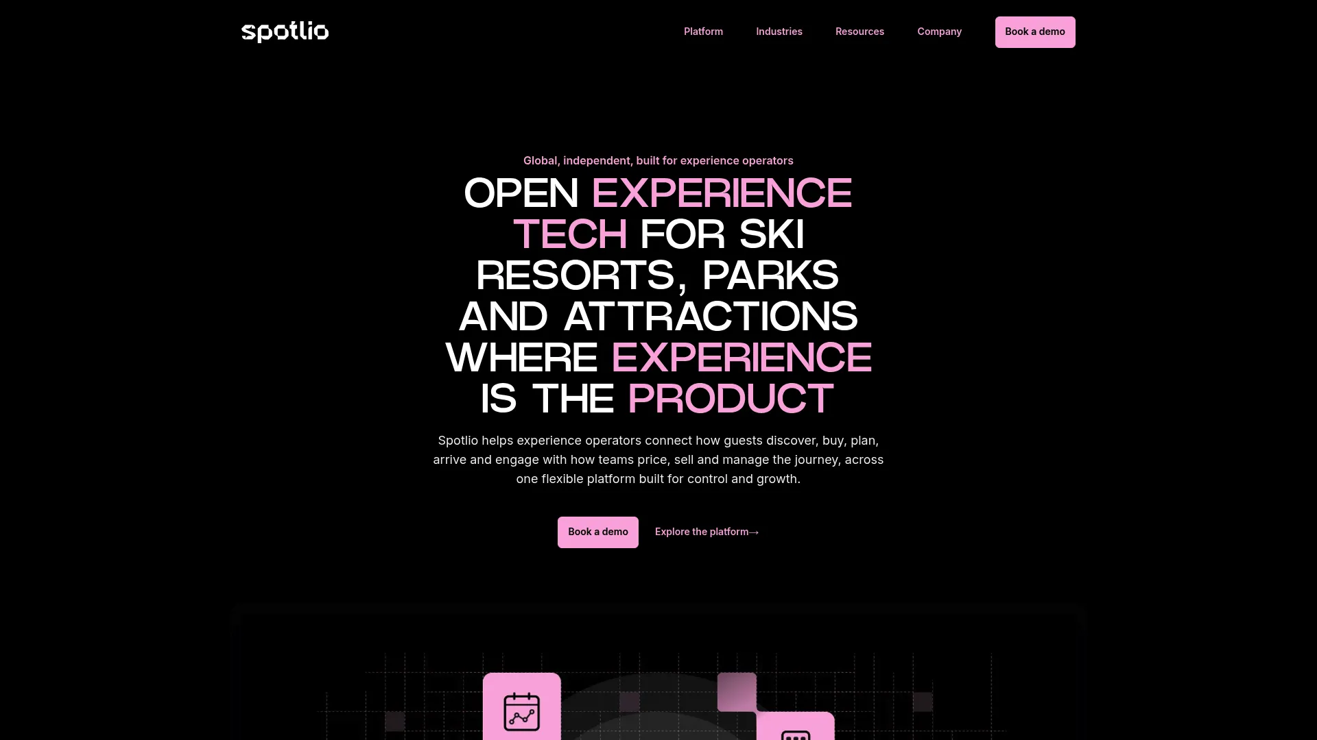 Spotlio digital guest experience platform homepage