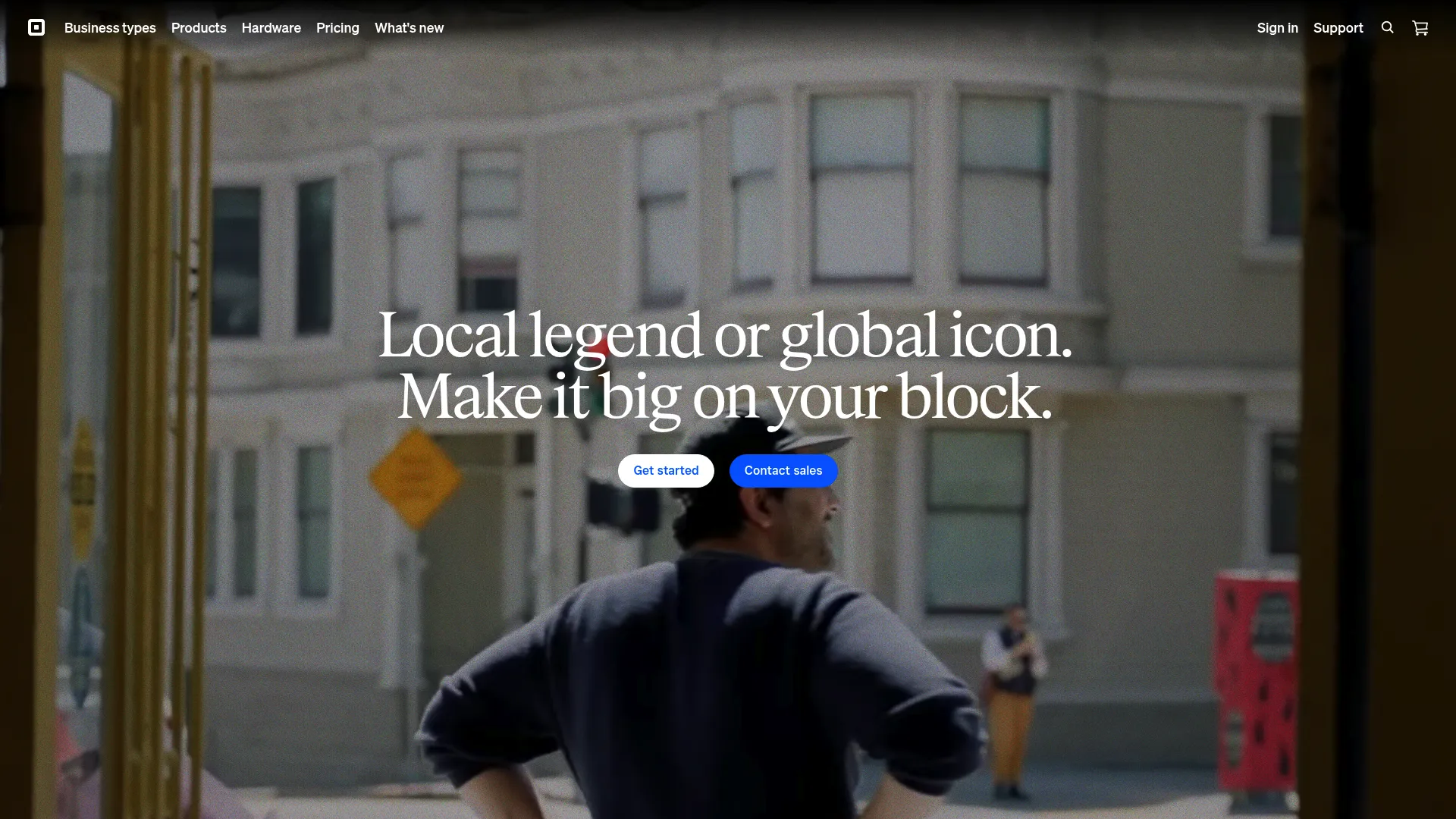 Square point of sale and payments platform homepage