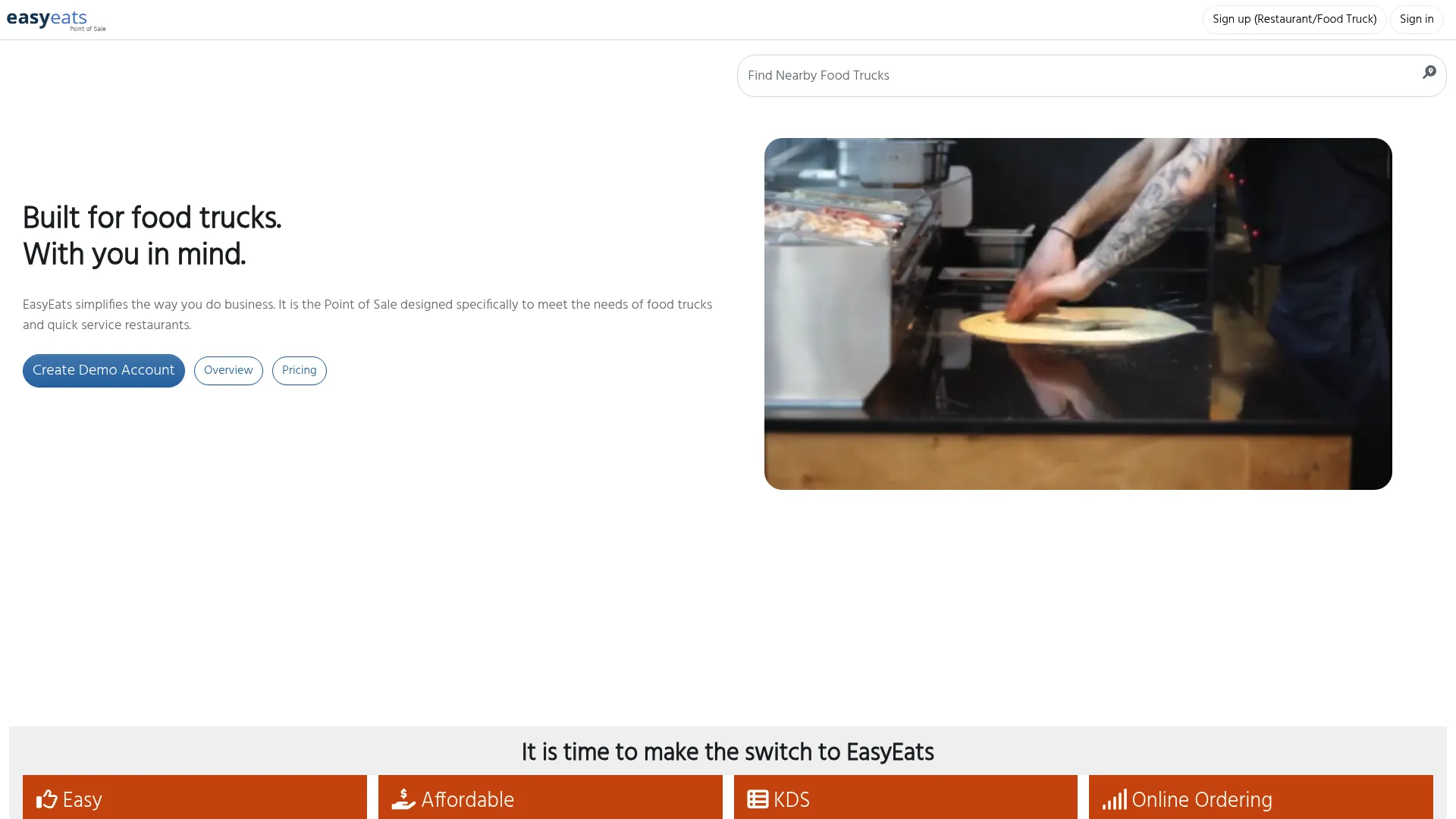 EasyEats POS homepage