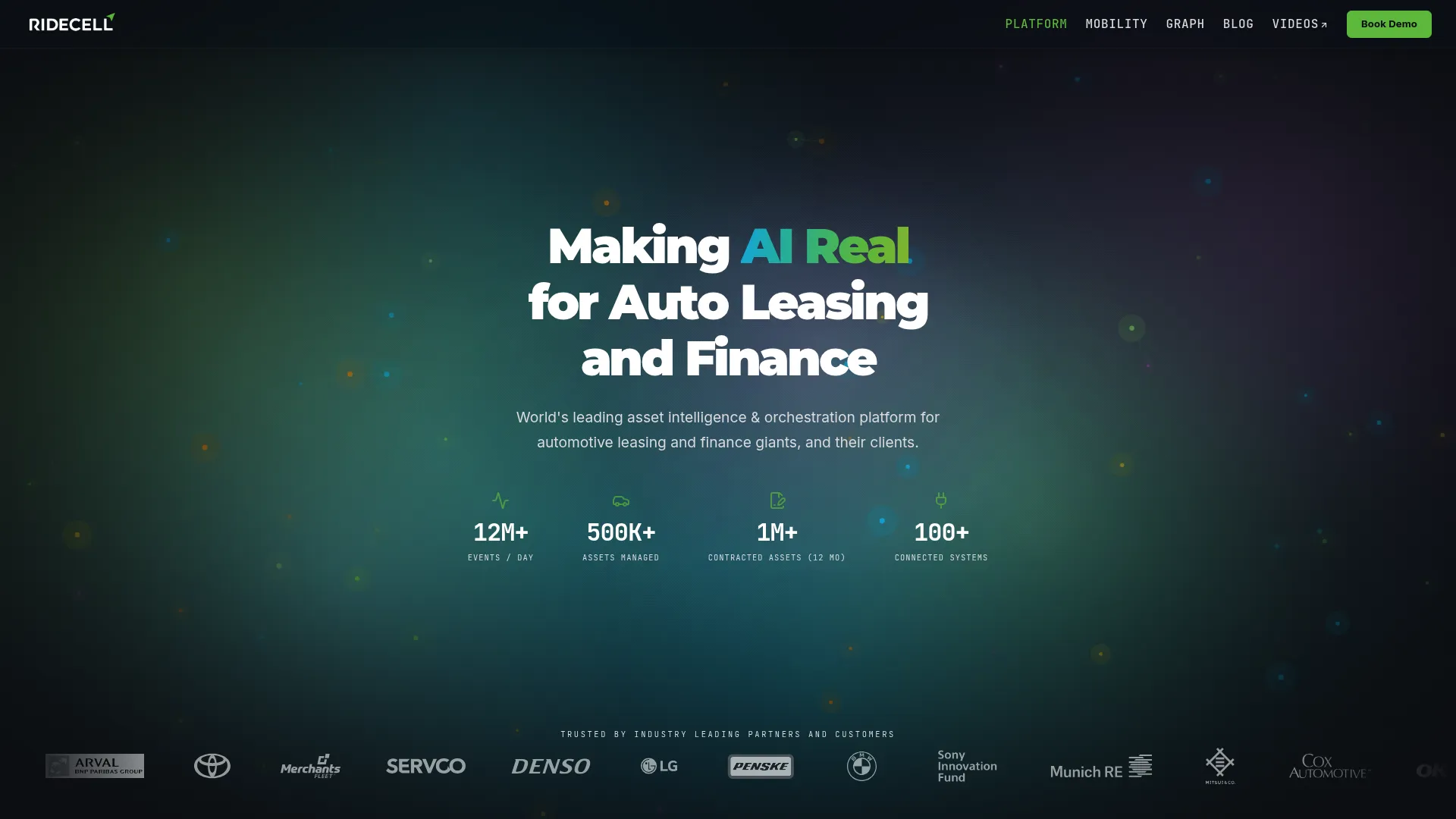 Ridecell fleet orchestration and mobility software homepage
