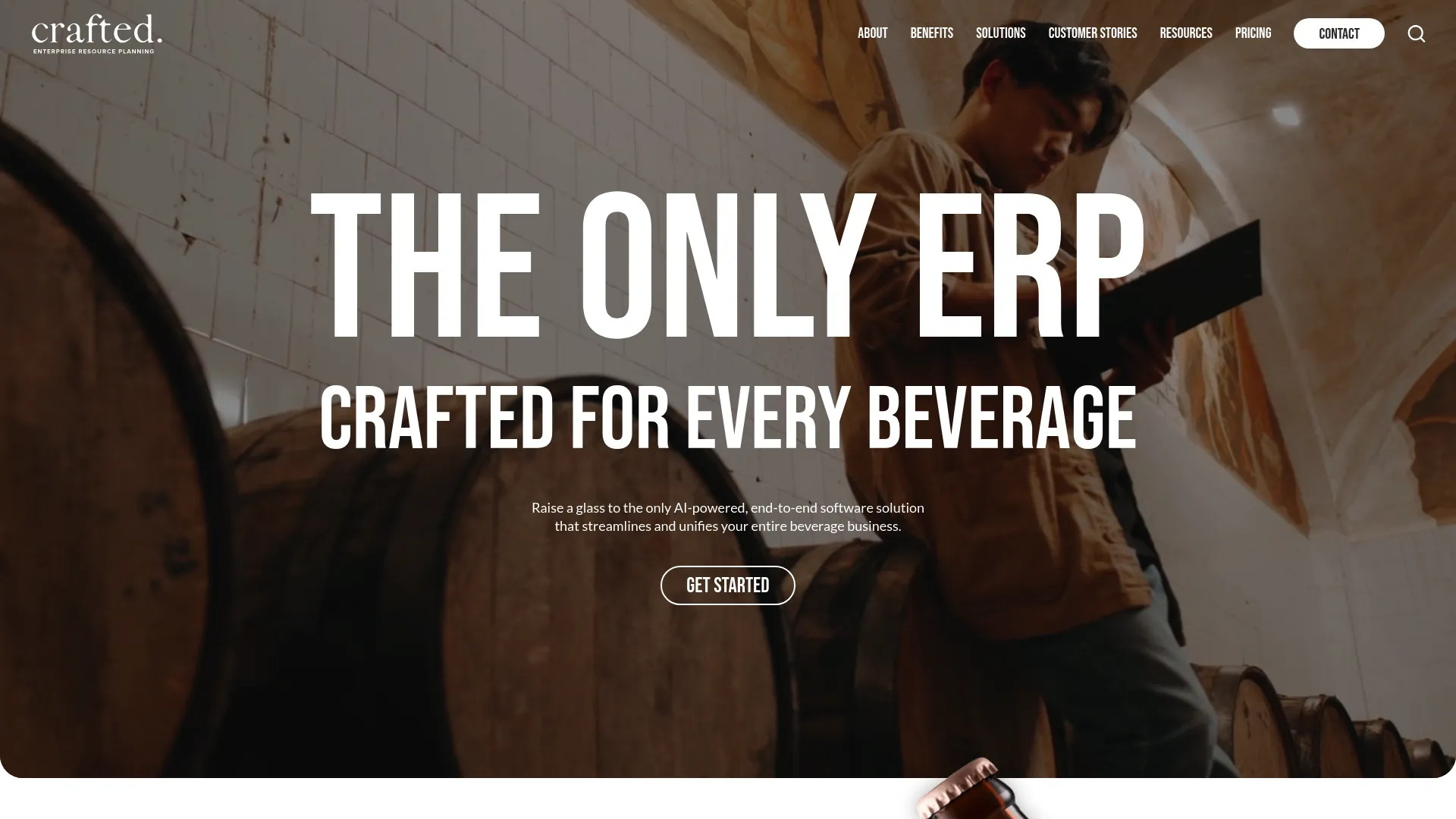 Crafted ERP homepage
