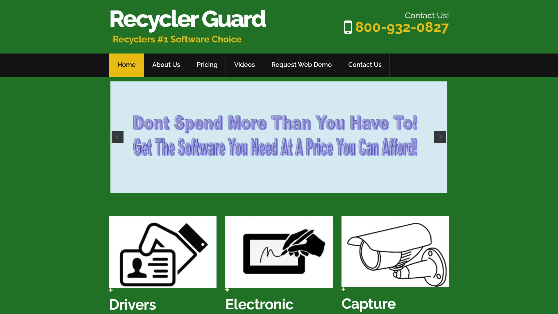RecyclerGuard scrap yard and recycling center software homepage