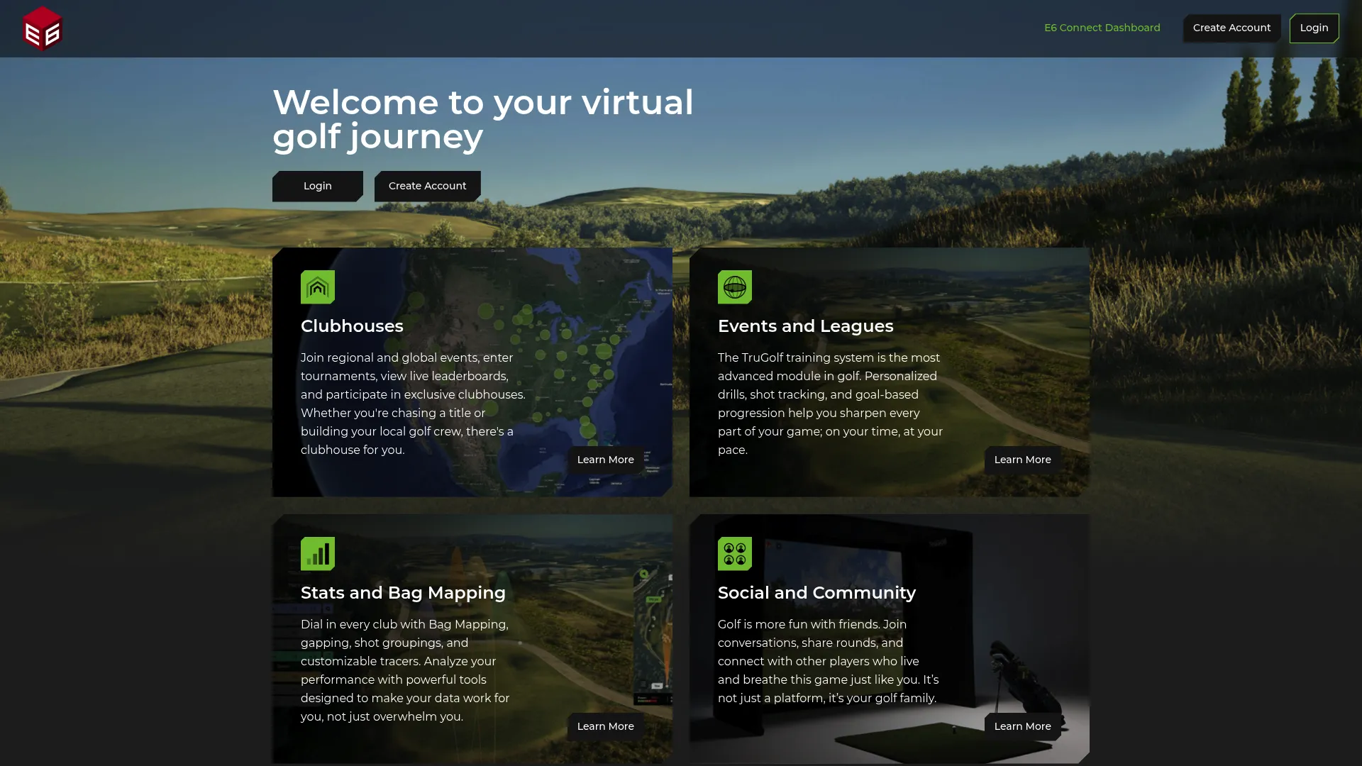 E6 Connect golf simulator software interface