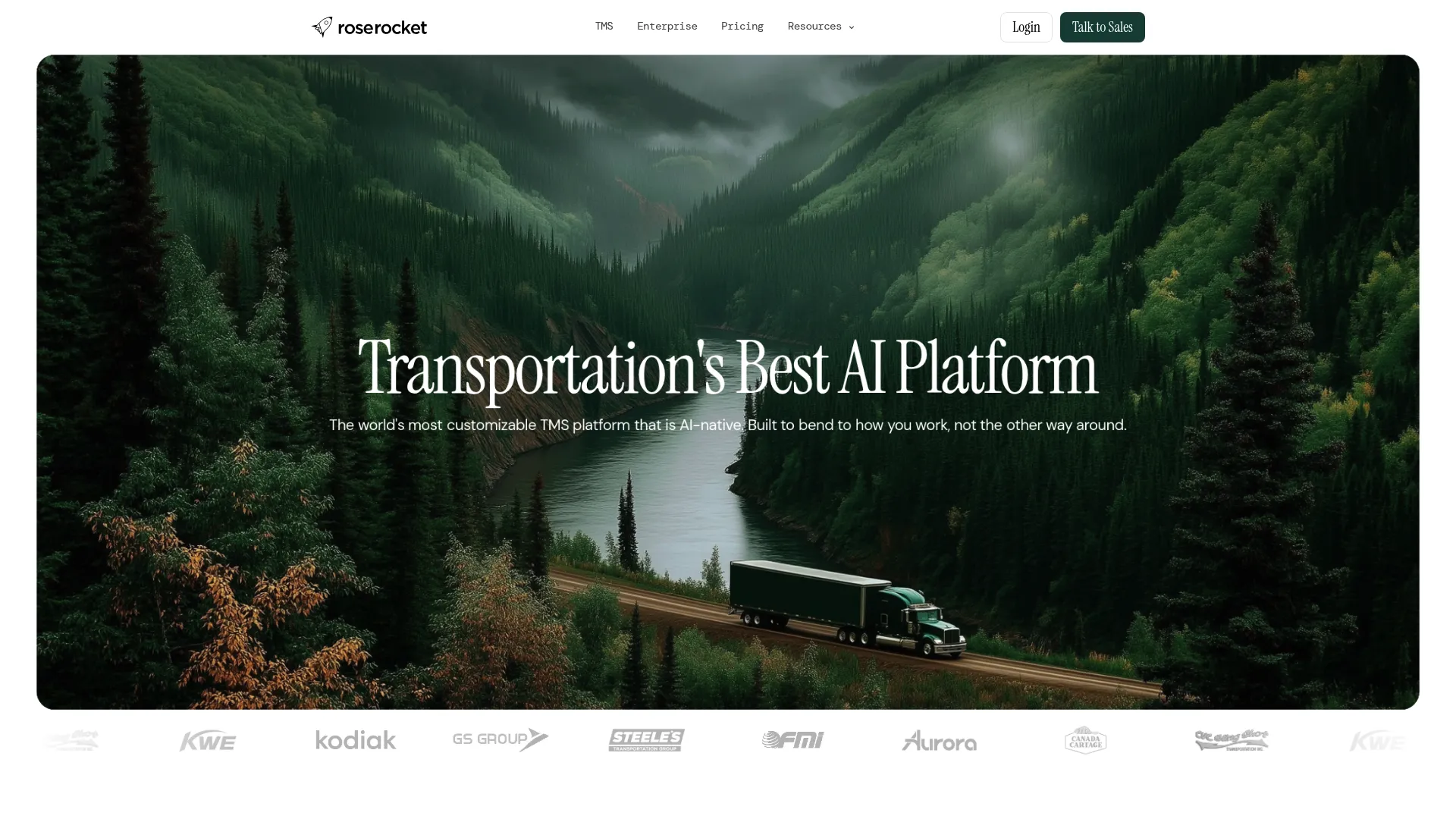 Rose Rocket configurable transportation management software dashboard