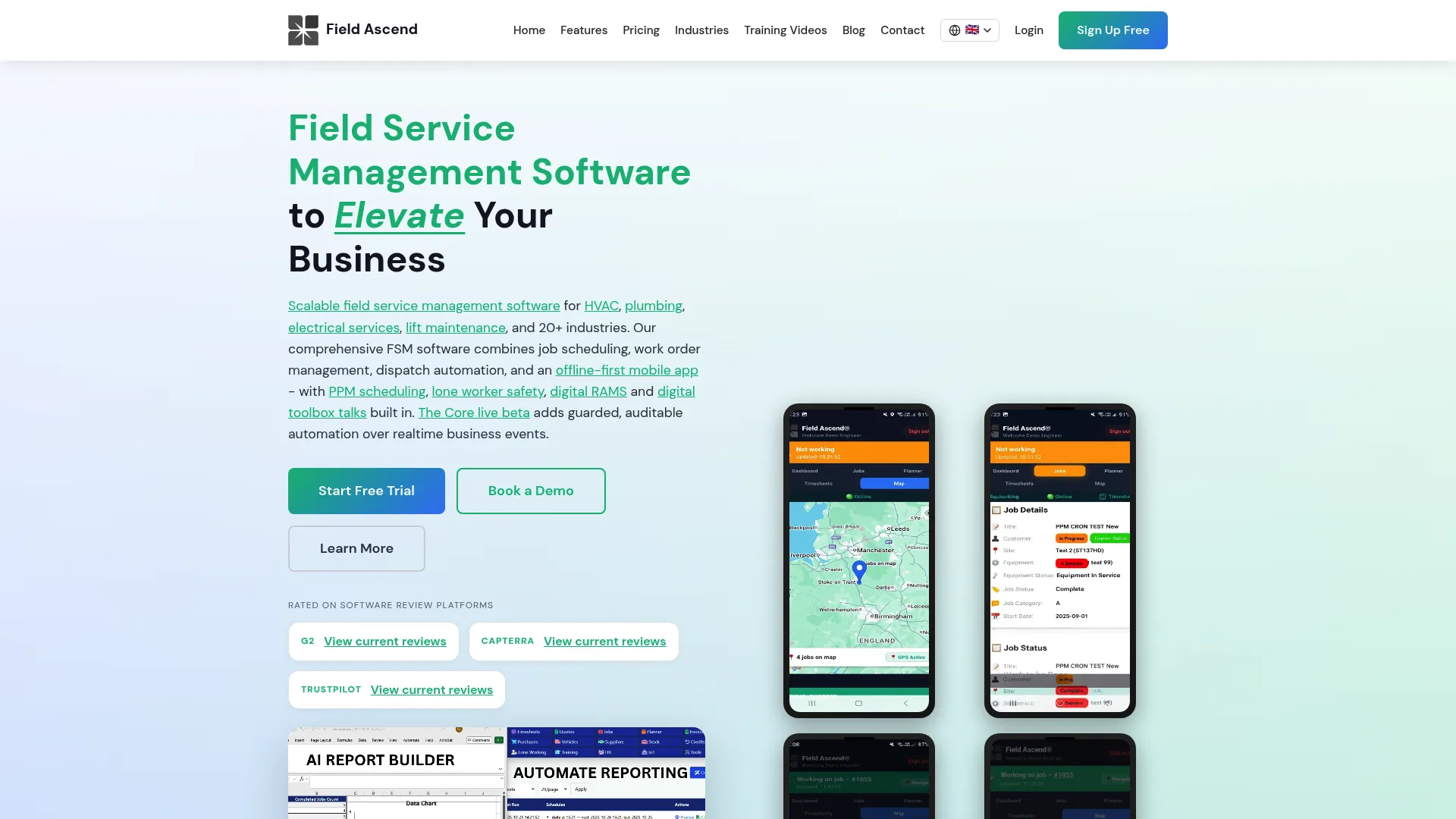 Field Ascend scheduling and dispatch software homepage