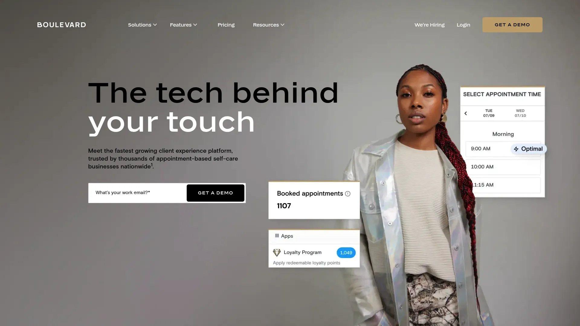 Boulevard client experience platform for self-care businesses homepage