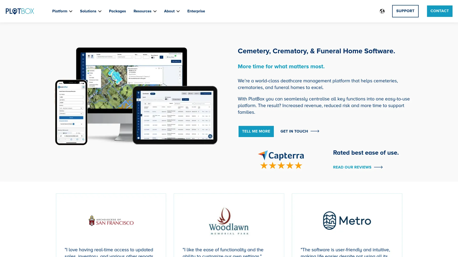 PlotBox cemetery and crematorium software homepage