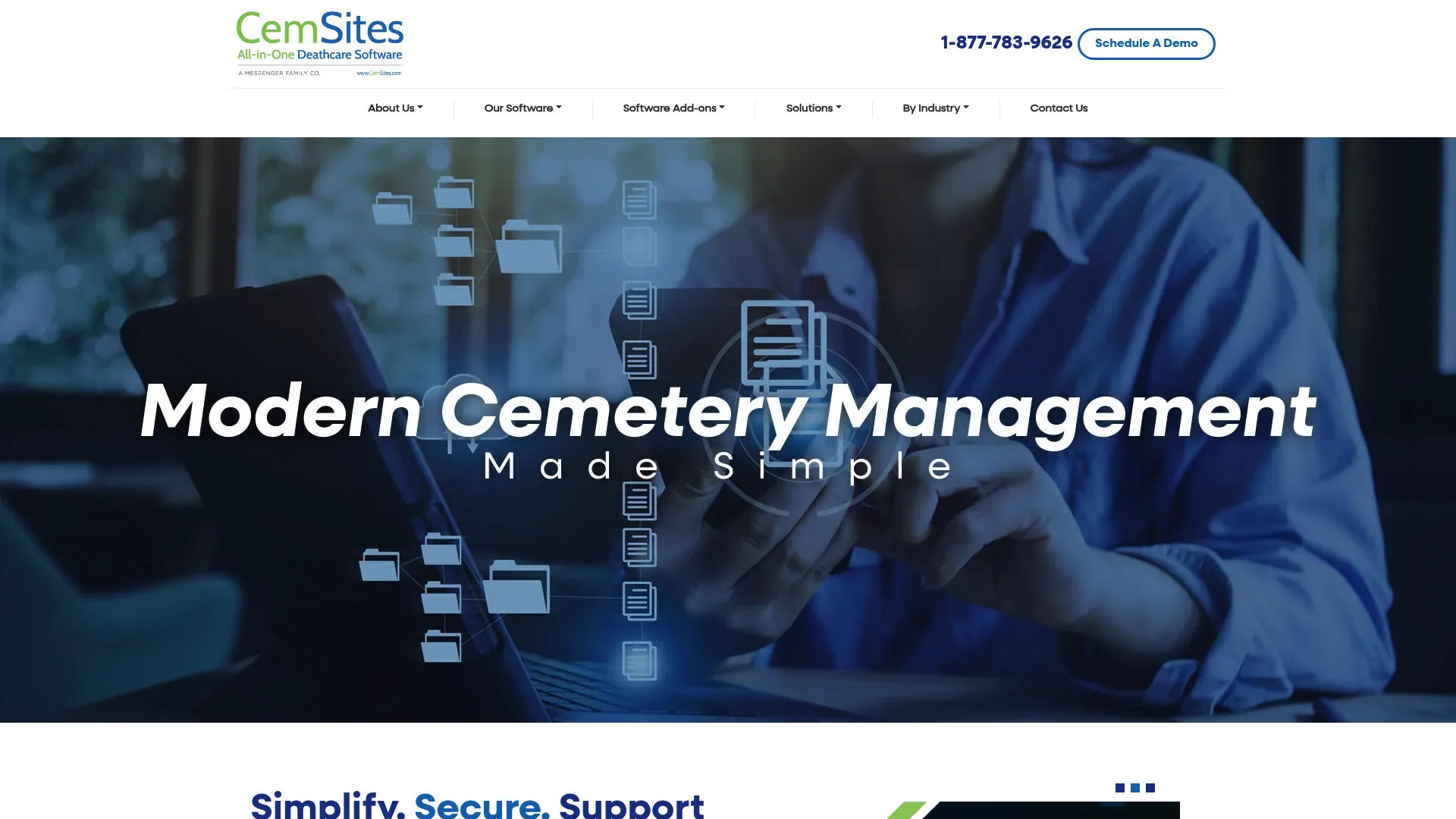 CemSites cemetery software homepage