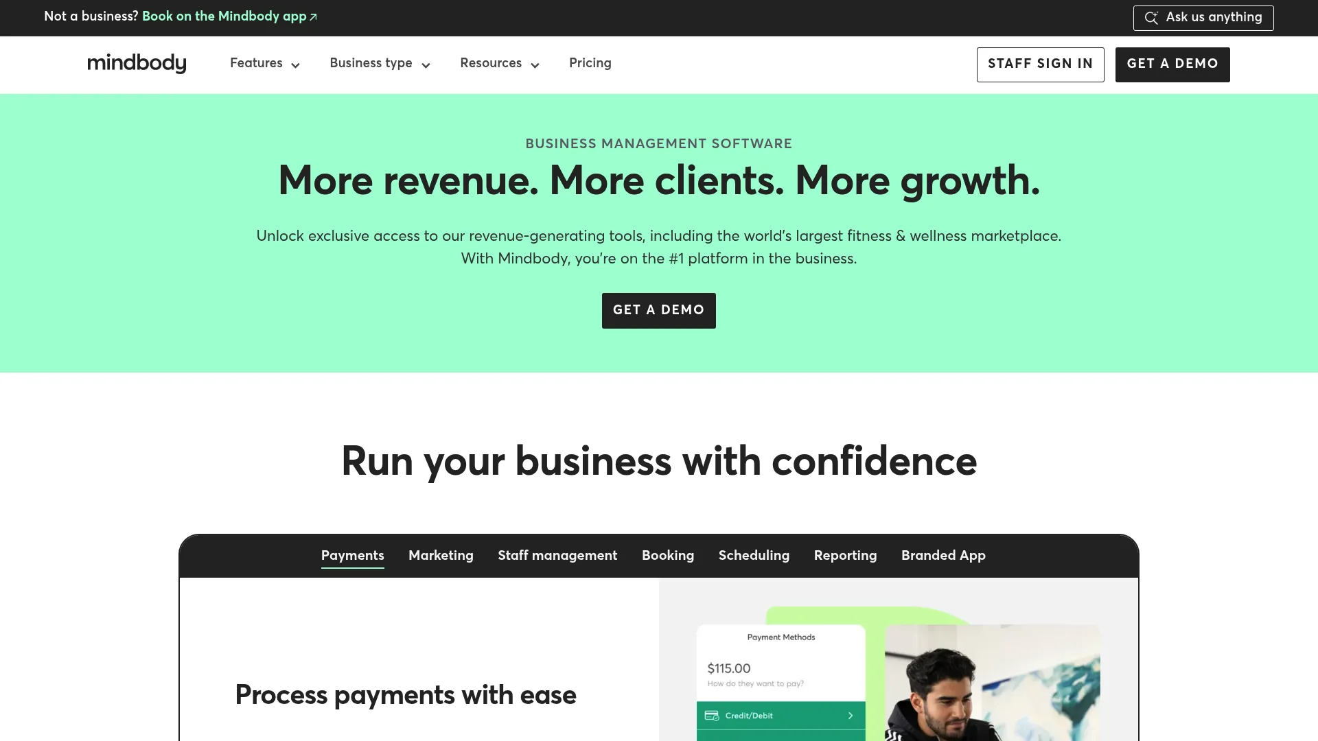 Mindbody business management software