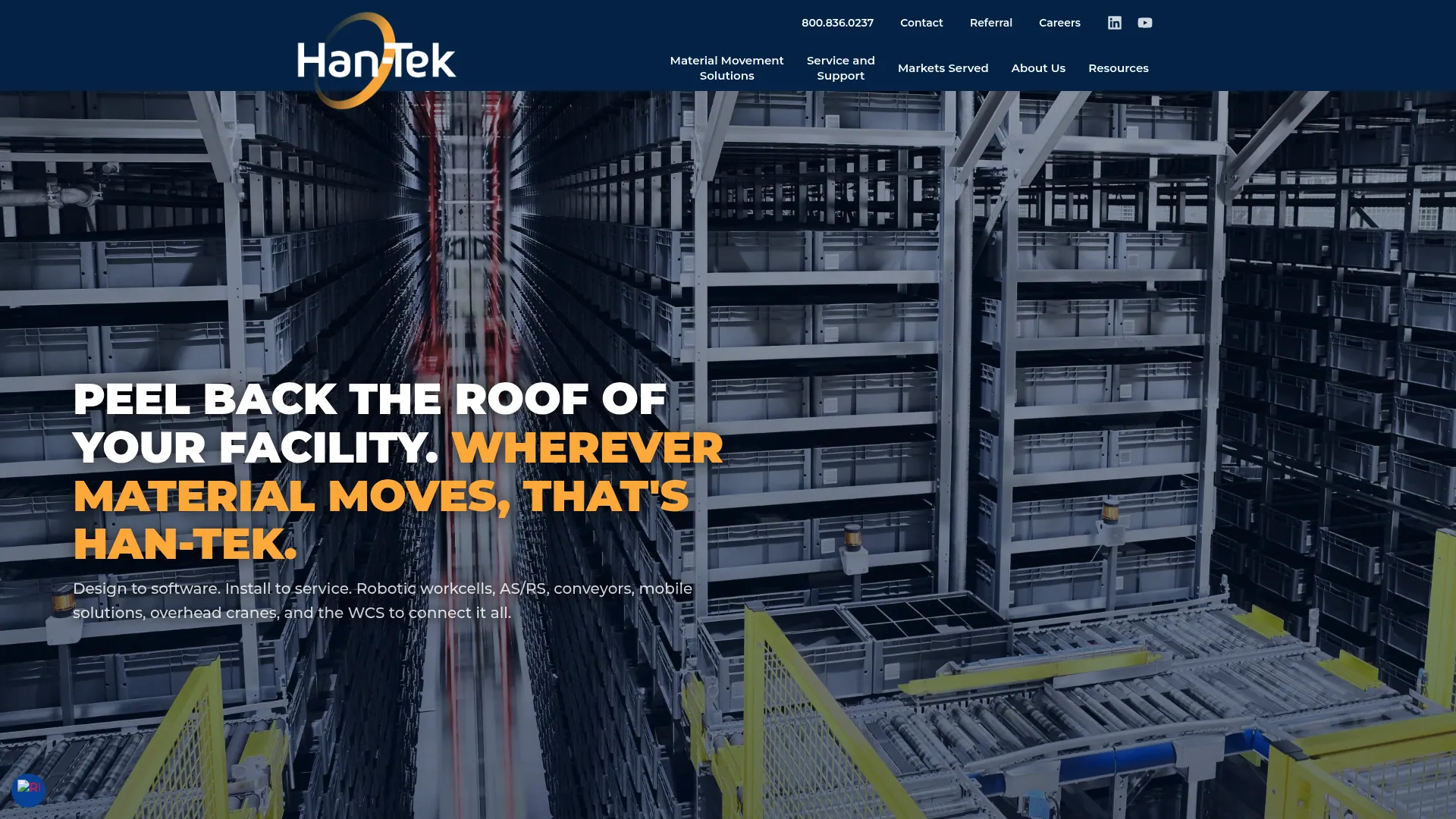 HanfTek material handling and automation systems homepage