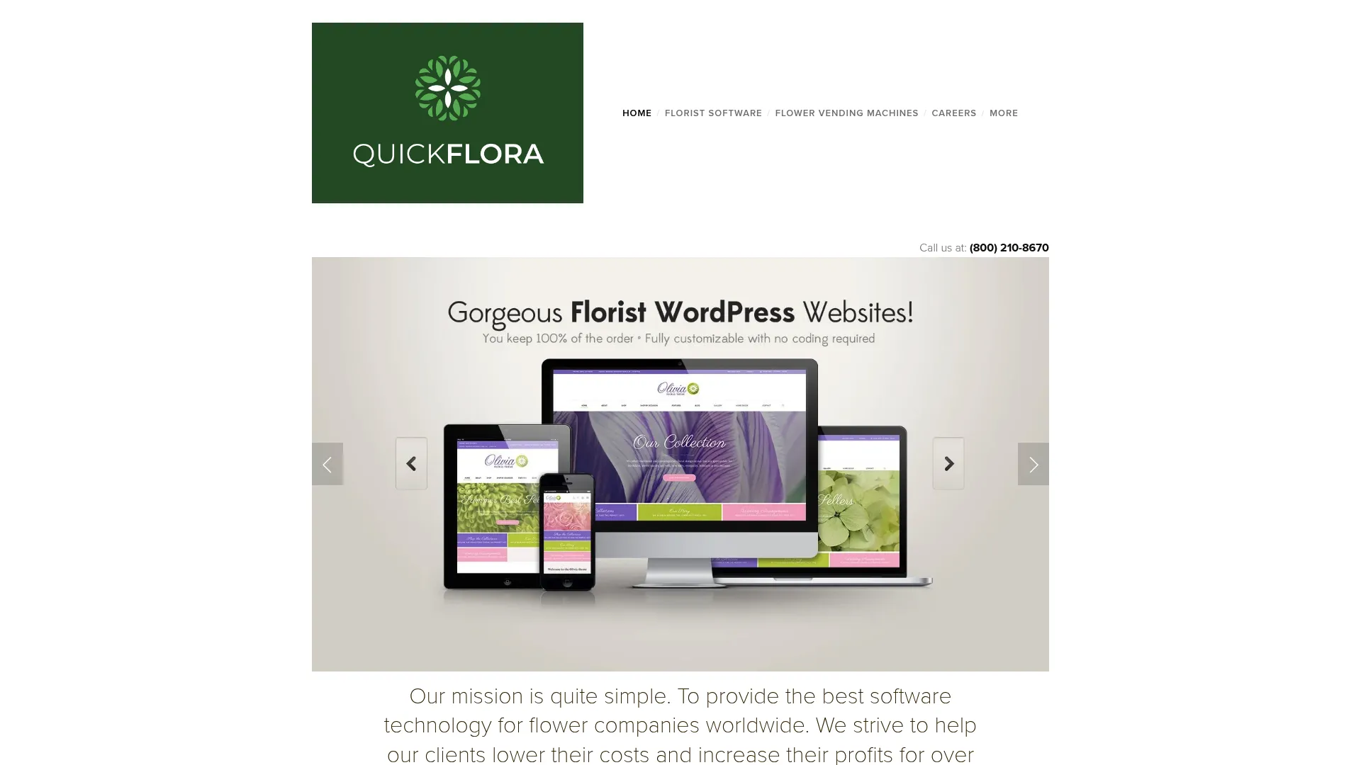 QuickFlora florist POS software homepage