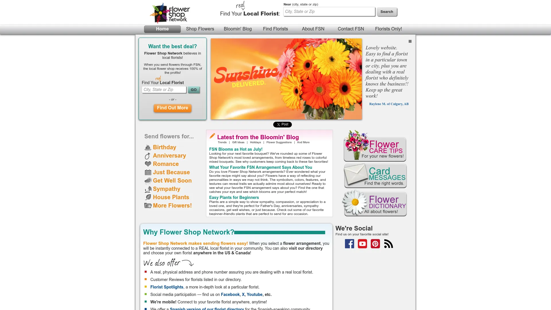 Flower Shop Network florist network homepage