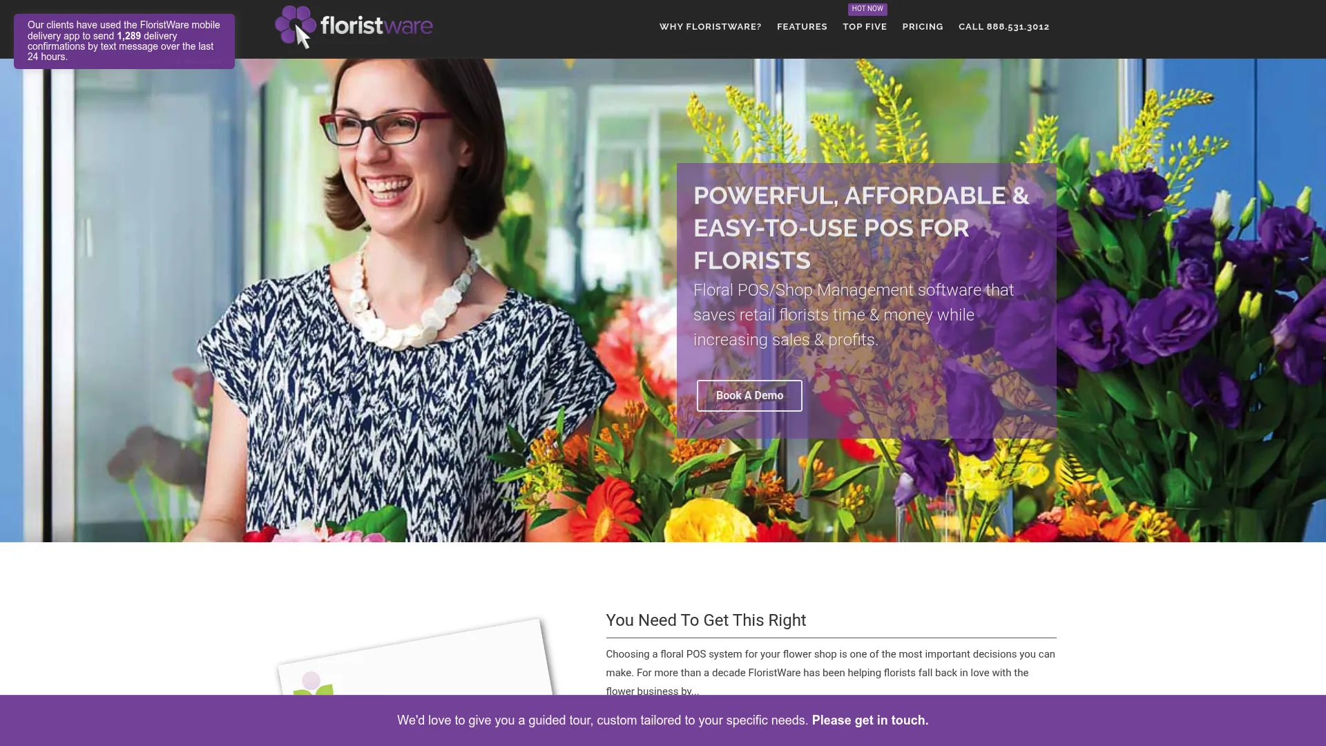 FloristWare florist POS software homepage