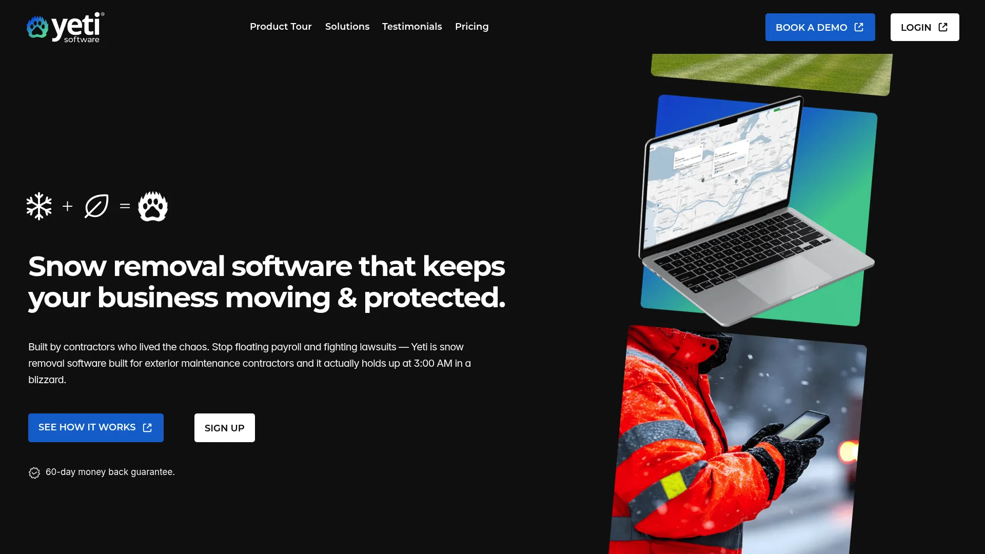 Yeti Software snow and lawn care software homepage