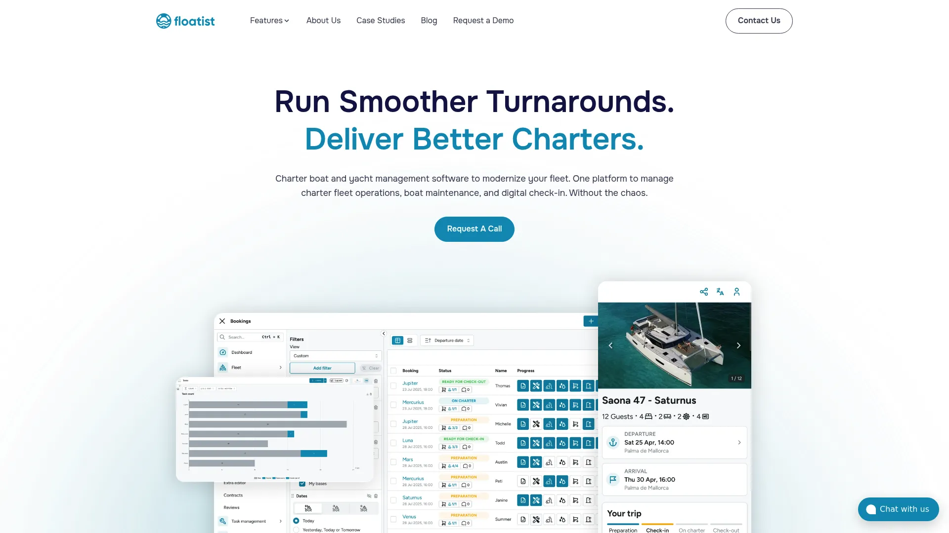 Floatist charter fleet management homepage