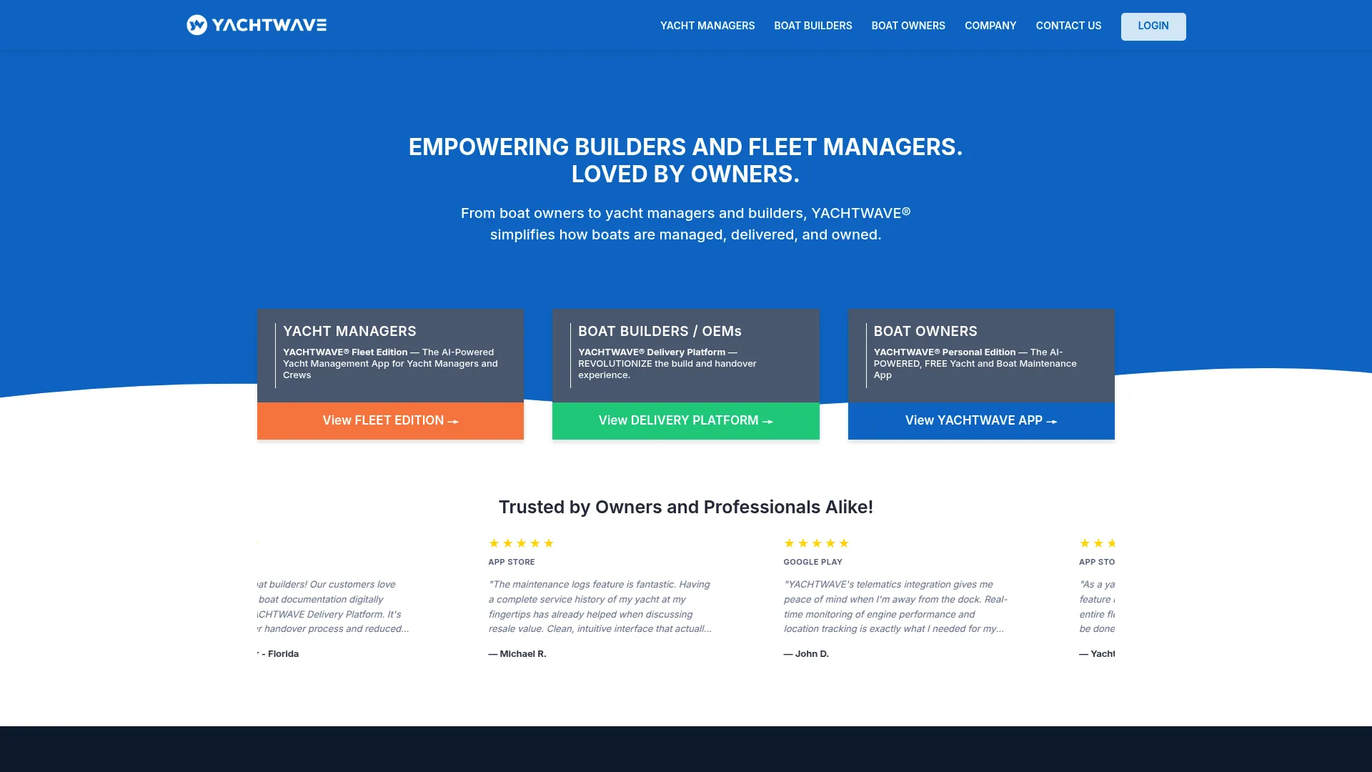 YACHTWAVE marine software homepage