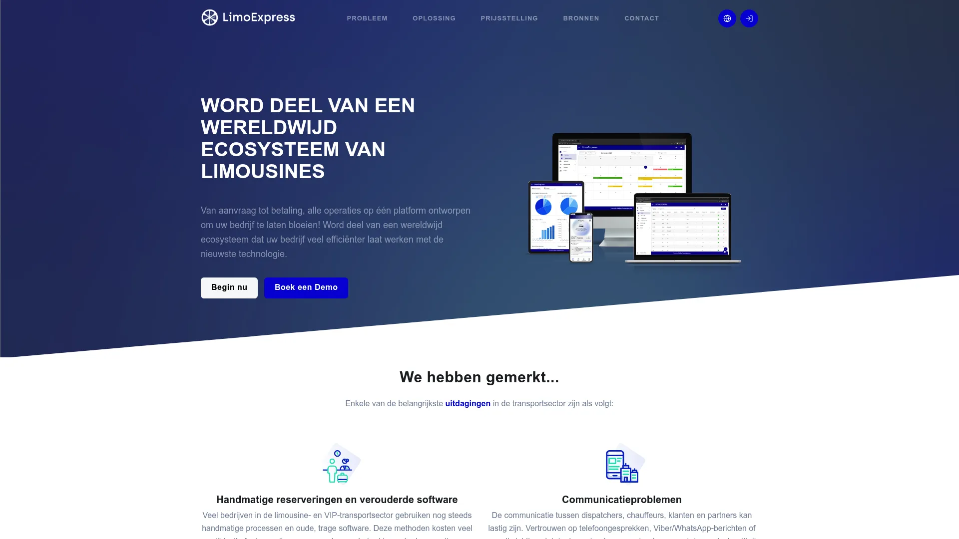 LimoExpress limo dispatch and booking software dashboard