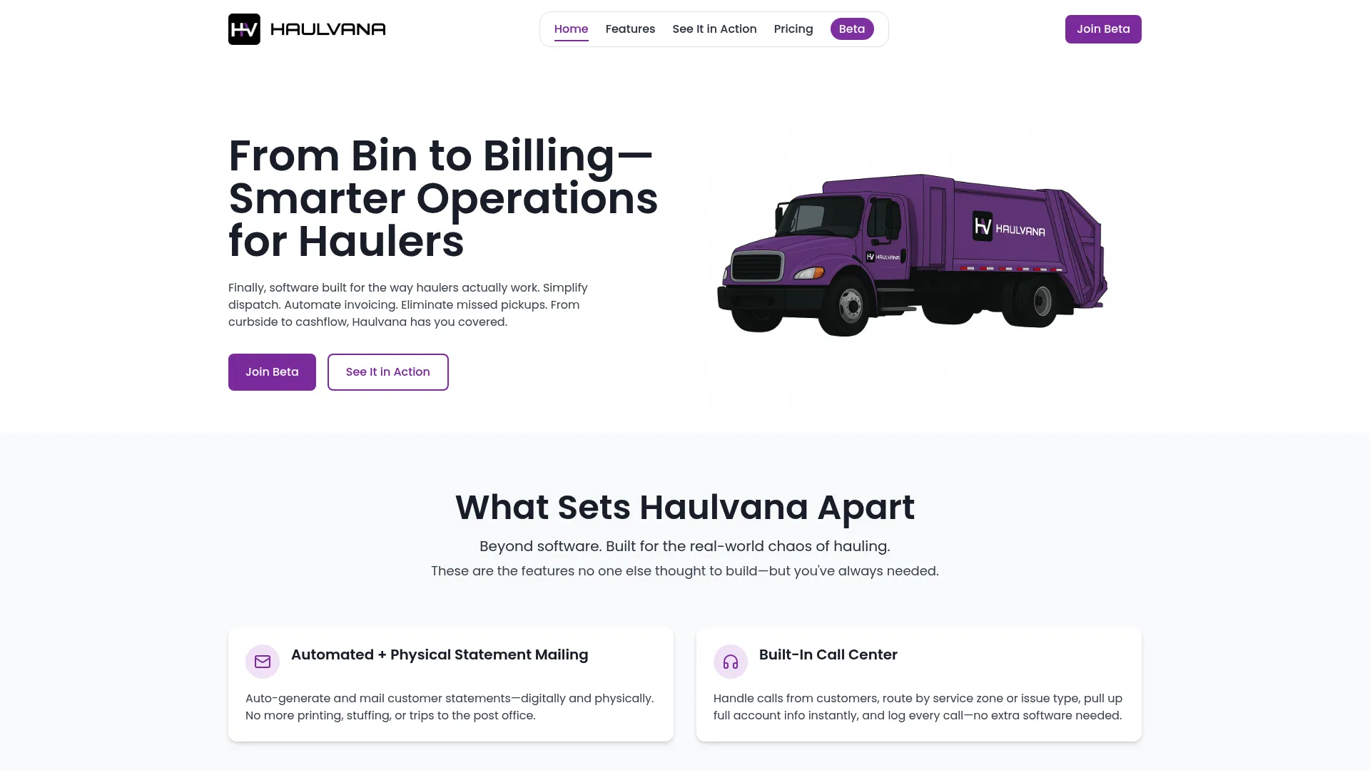 Haulvana all-in-one waste hauler software