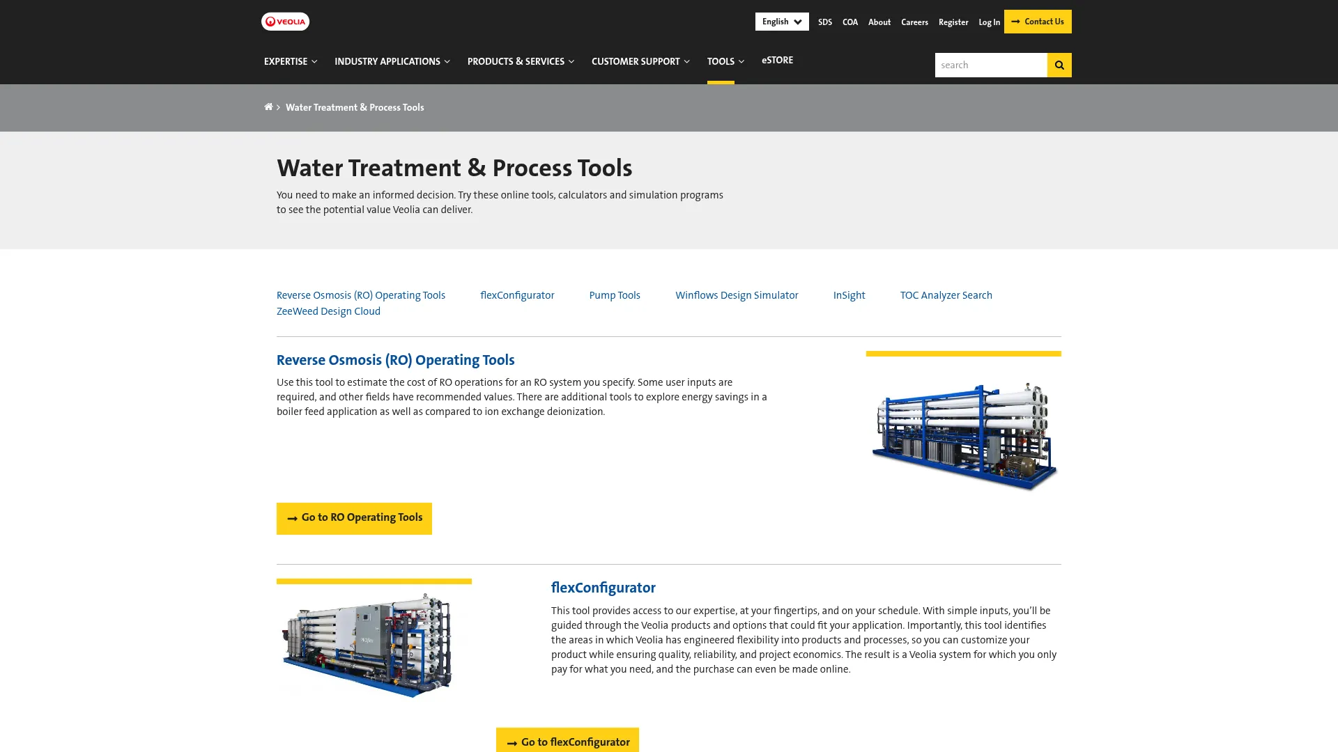 ZeeWeed Design Cloud membrane process design tool on the Veolia website